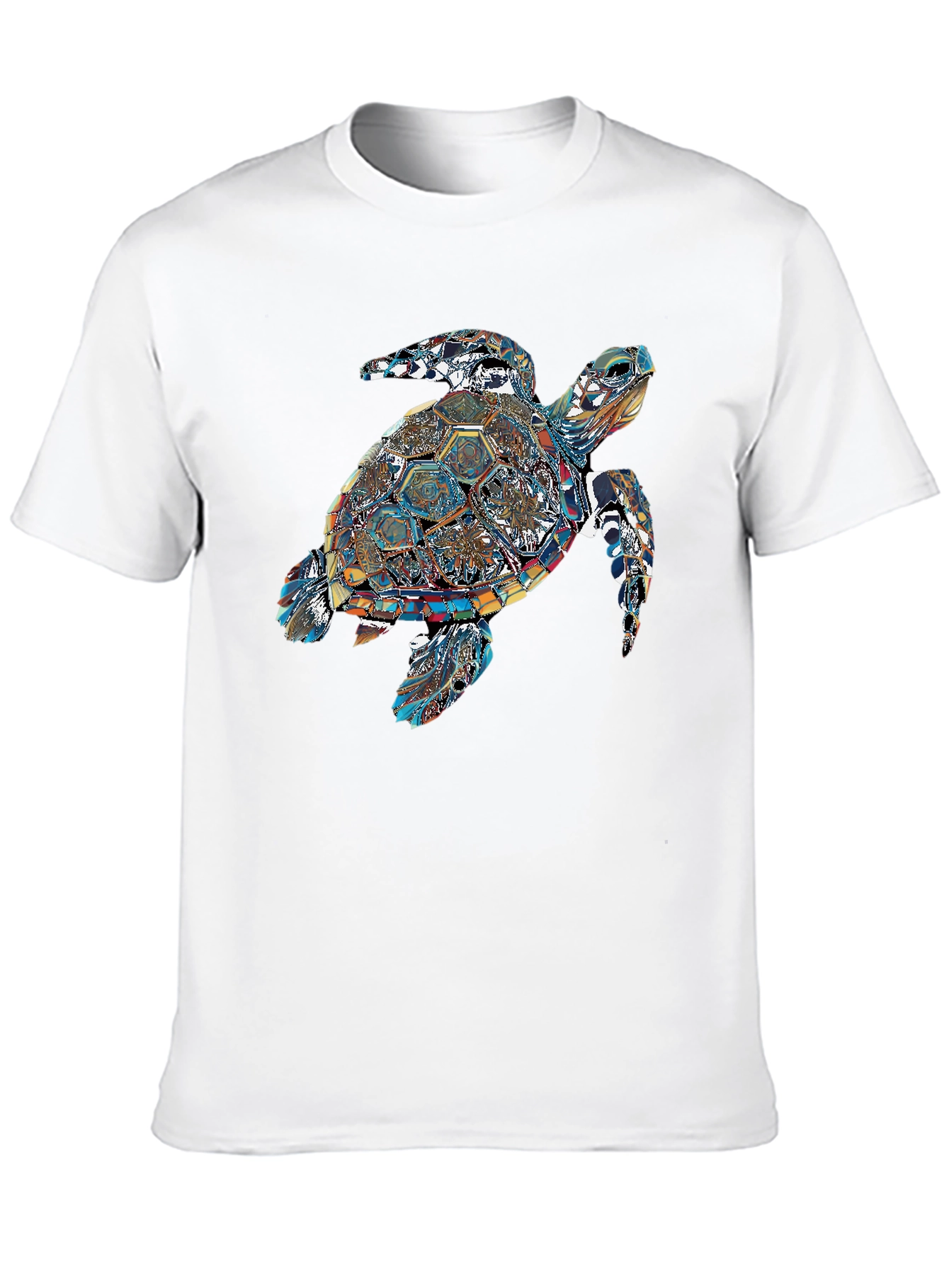 Turtle Graphic Print T-Shirt - Stylish Crew Neck Tee