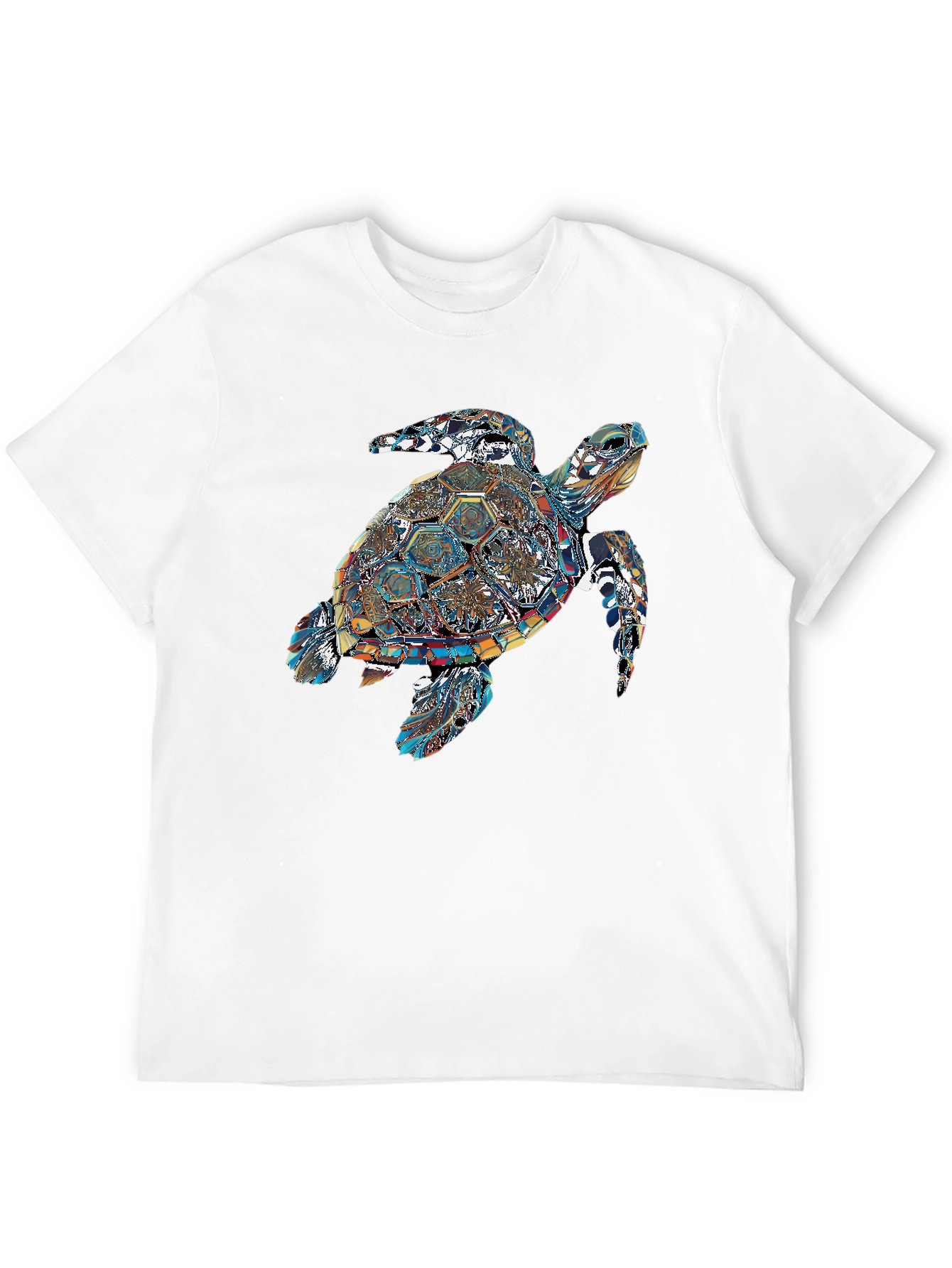 Turtle Graphic Print T-Shirt - Stylish Crew Neck Tee