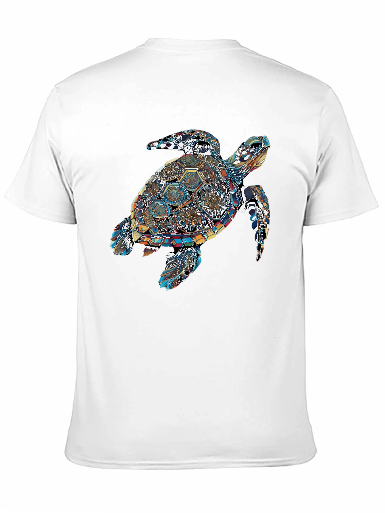 Turtle Graphic Print T-Shirt - Stylish Crew Neck Tee