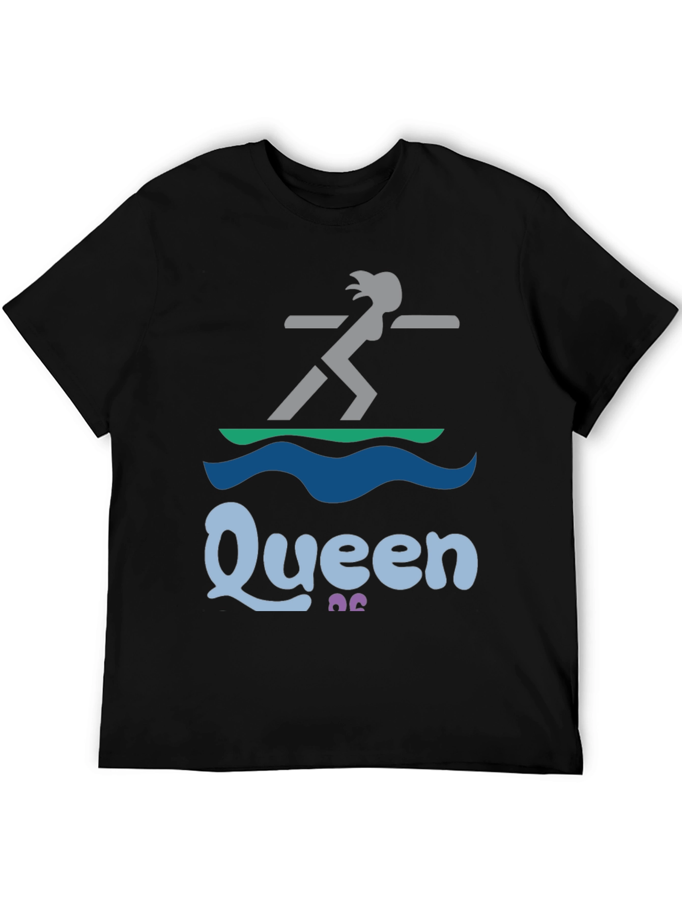 Queen Paddleboarder T-Shirt - Black Graphic Tee