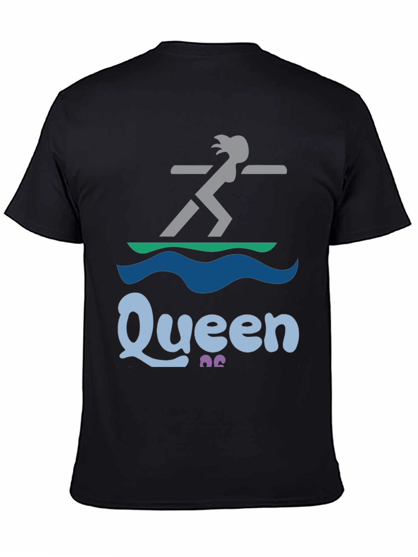 Queen Paddleboarder T-Shirt - Black Graphic Tee