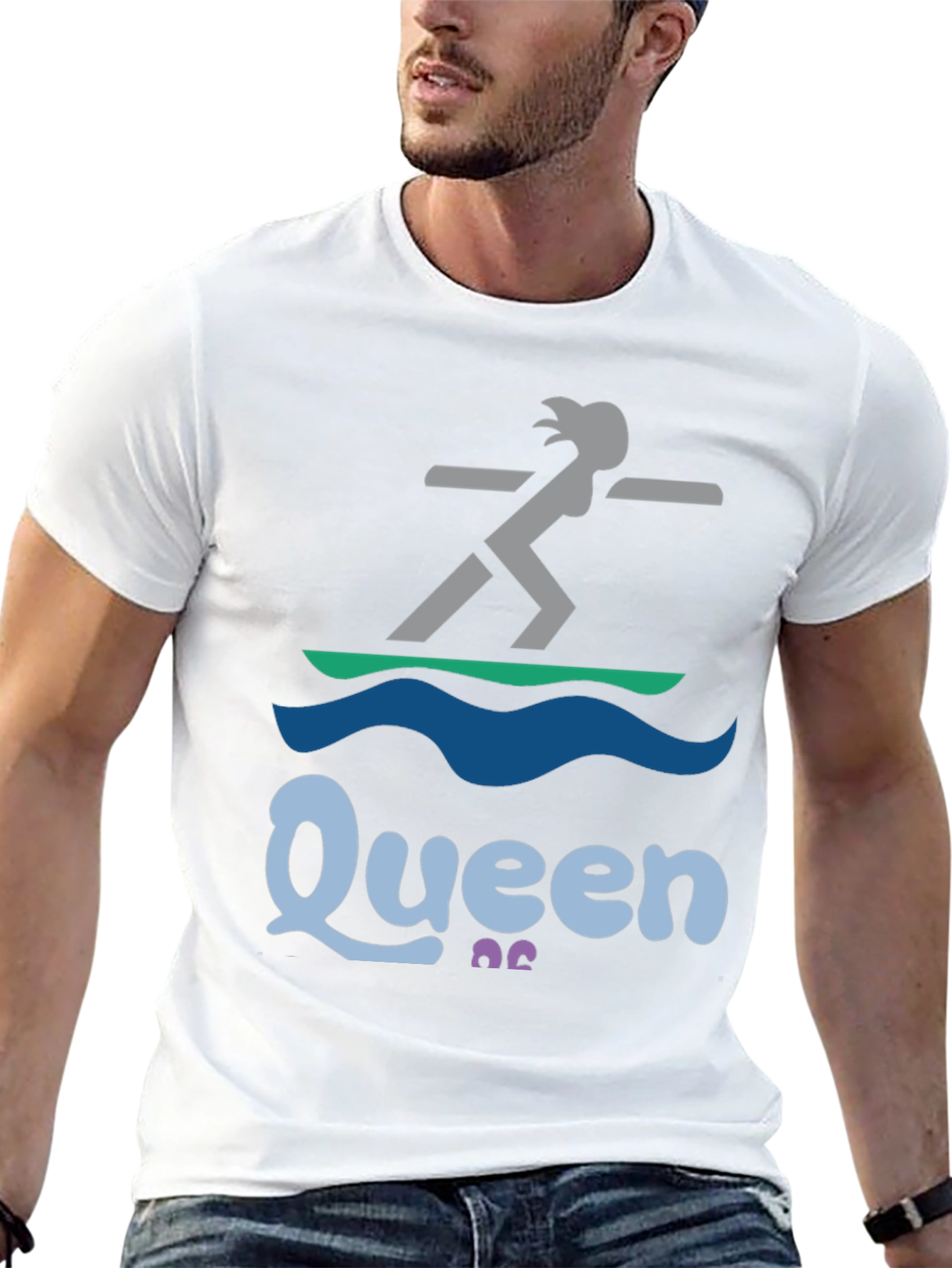 Queen Paddleboarder T-Shirt - Black Graphic Tee