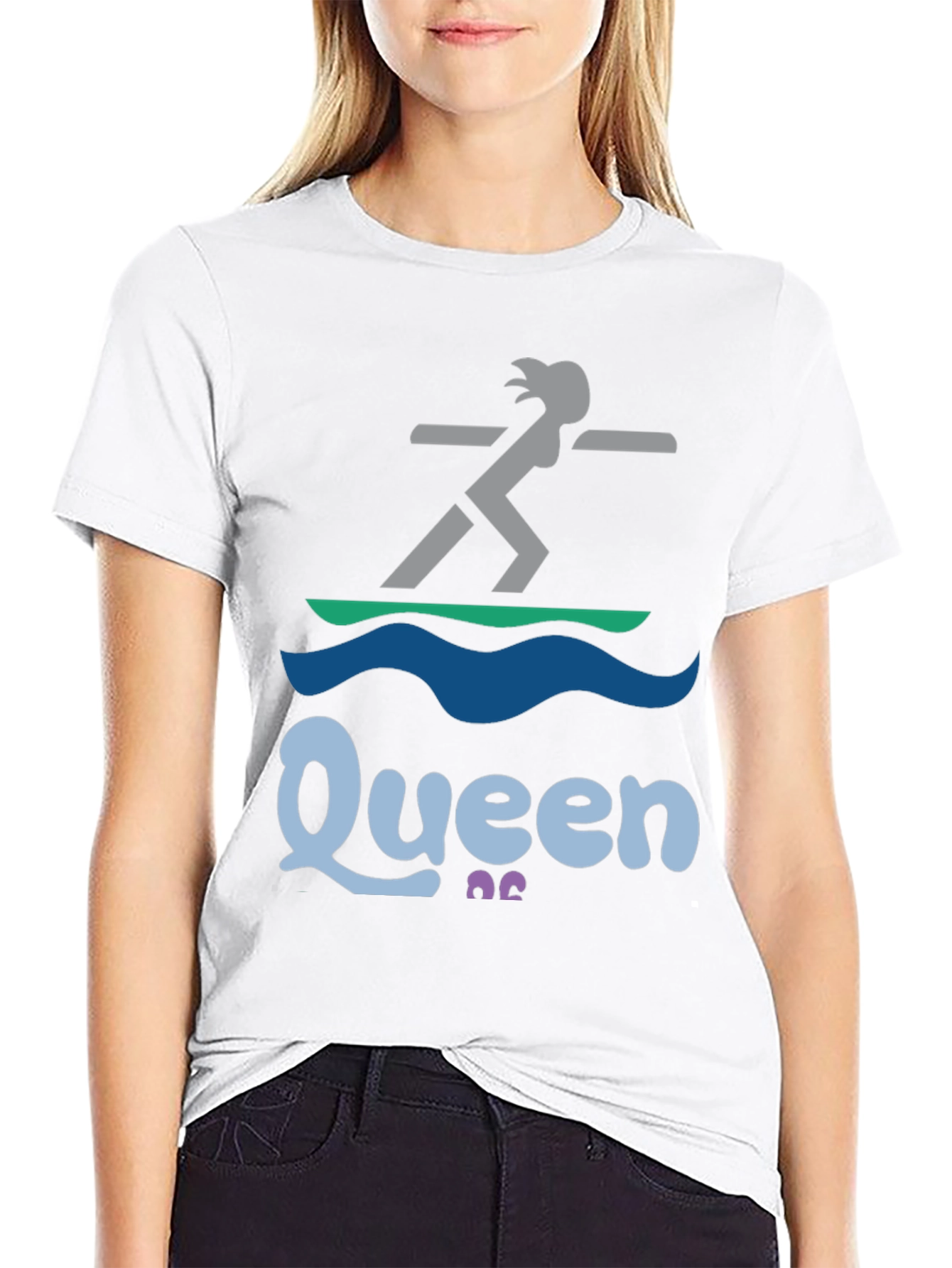 Queen Paddleboarder T-Shirt - Black Graphic Tee
