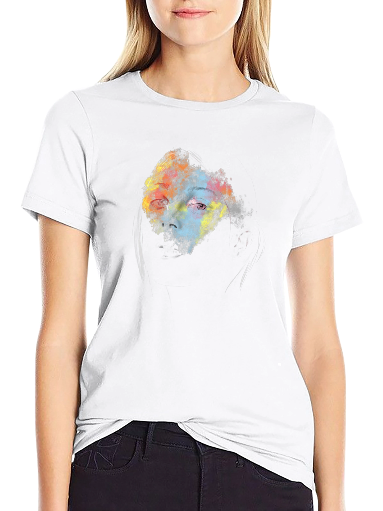 Abstract Eye Graphic Black T-Shirt