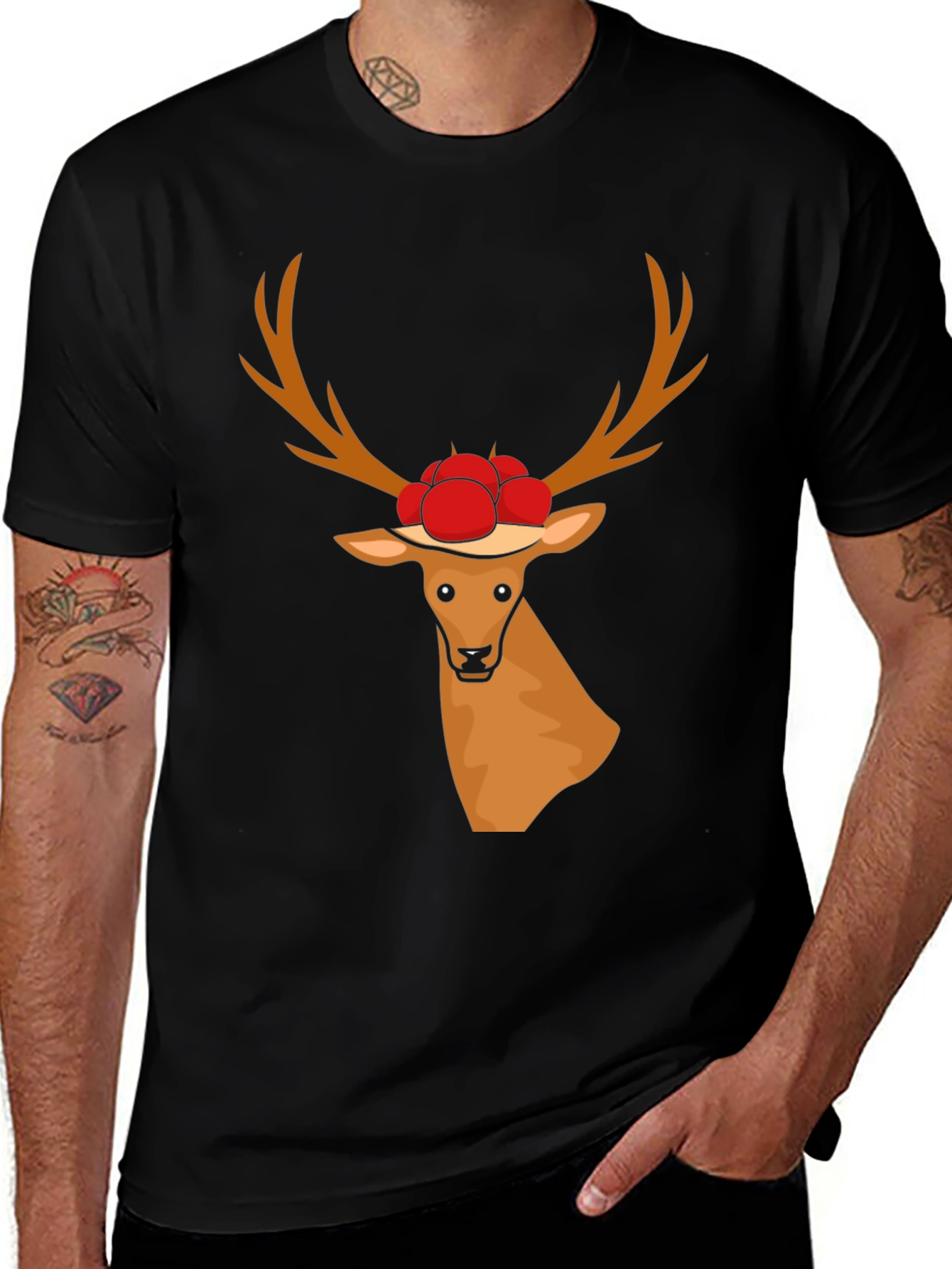 Reindeer Antler Christmas Graphic Tee