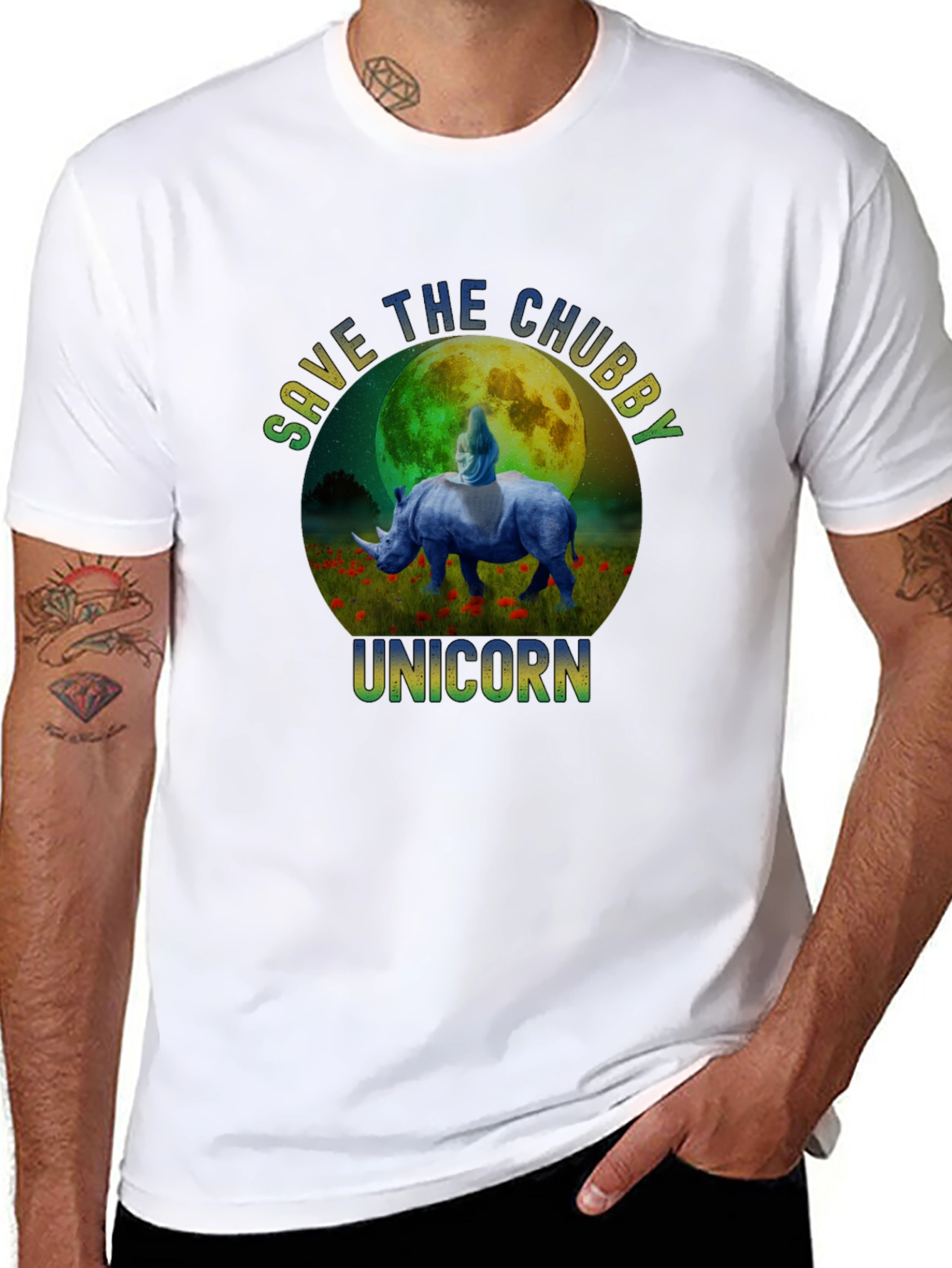 Save The Chubby Unicorn Graphic T-Shirt