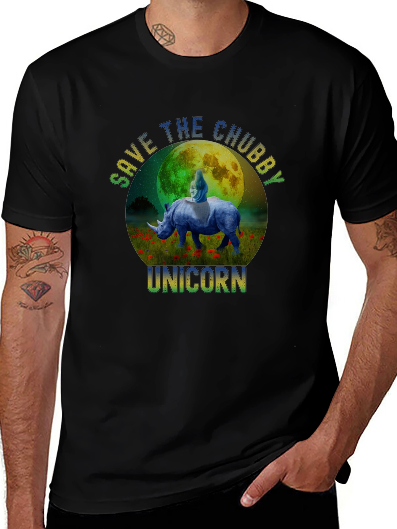 Save The Chubby Unicorn Graphic T-Shirt