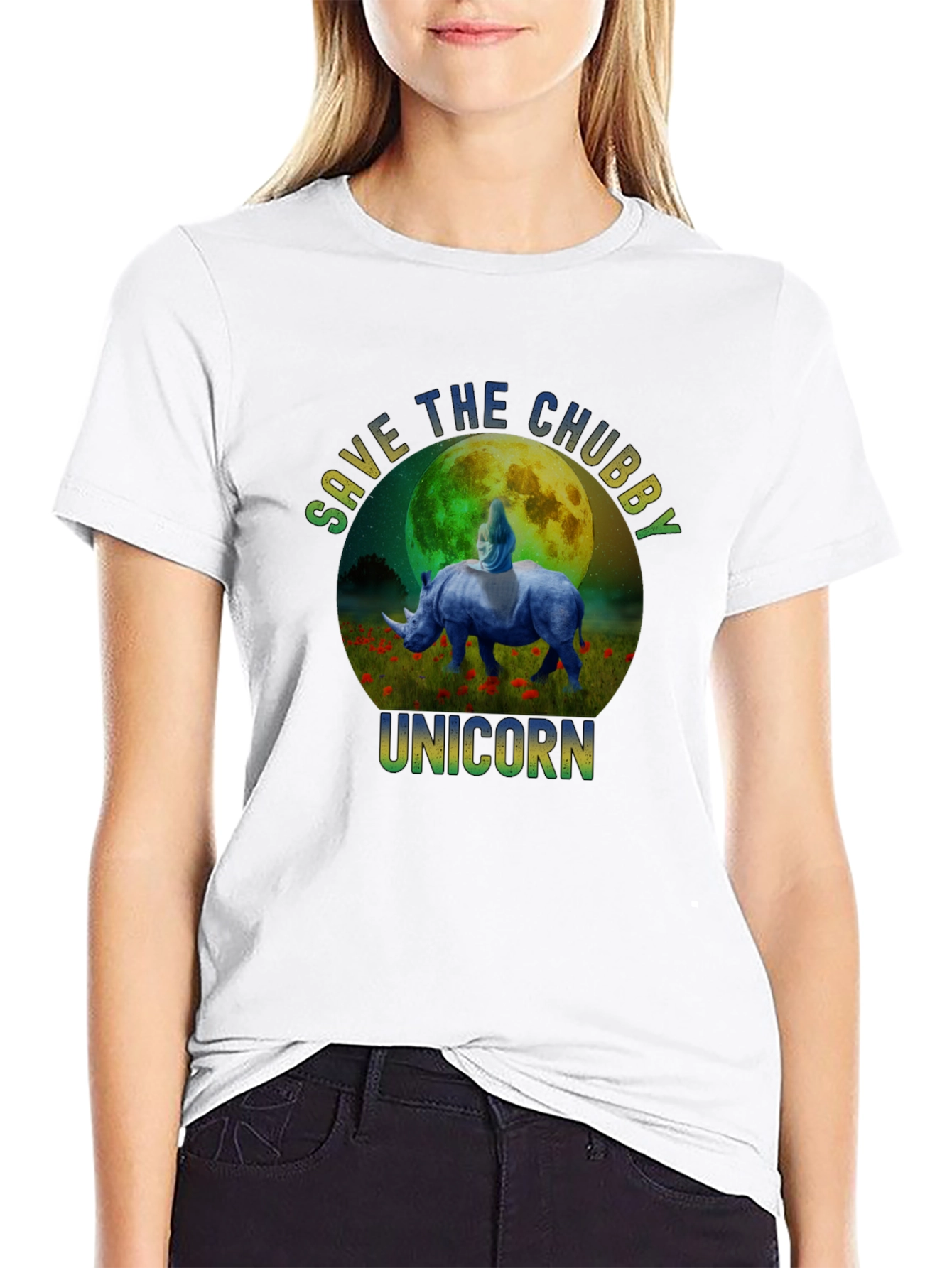 Save The Chubby Unicorn Graphic T-Shirt