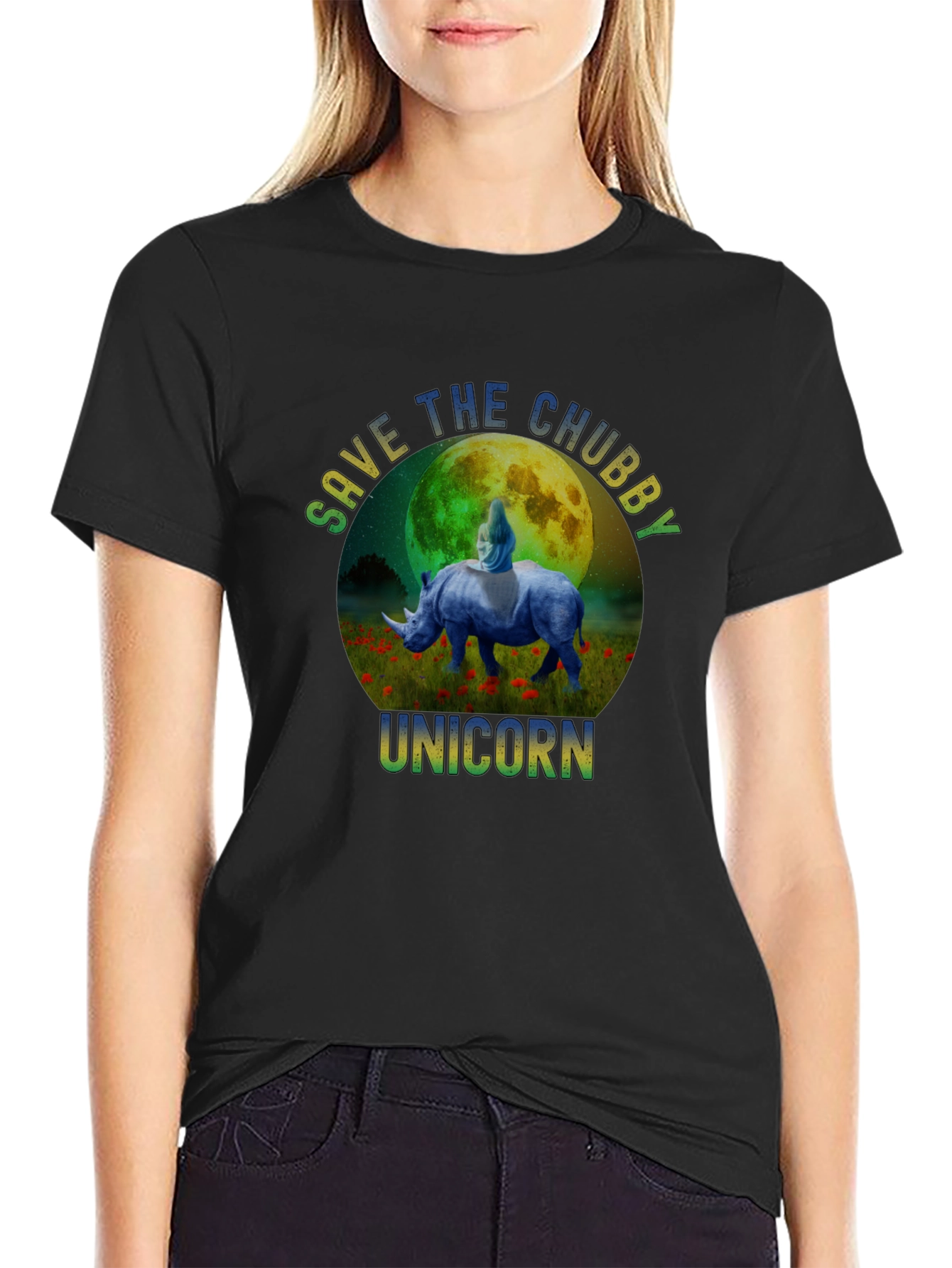 Save The Chubby Unicorn Graphic T-Shirt