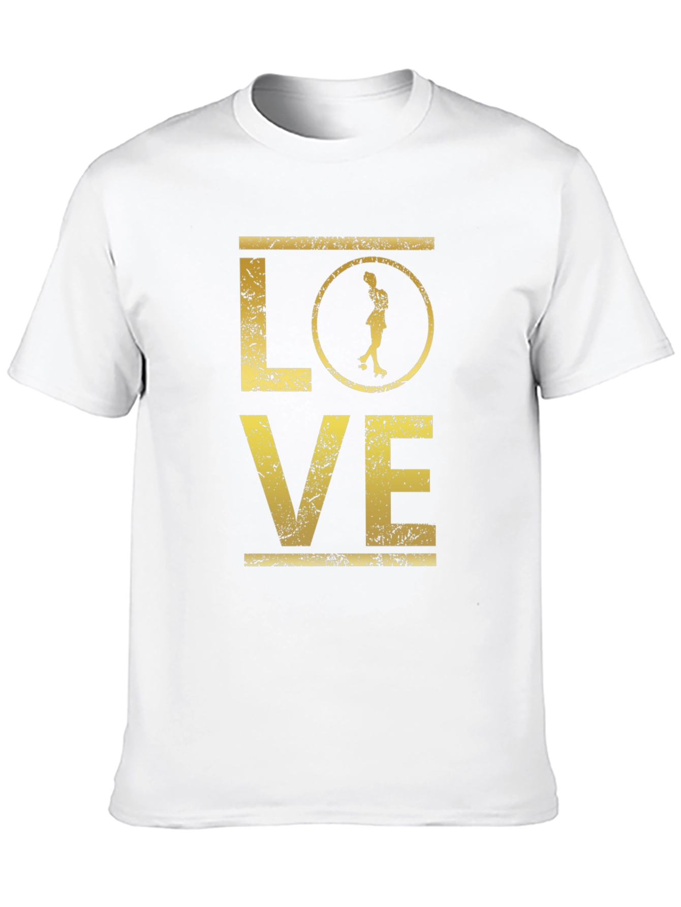 Love Roller Derby T-Shirt - Distressed Gold Print