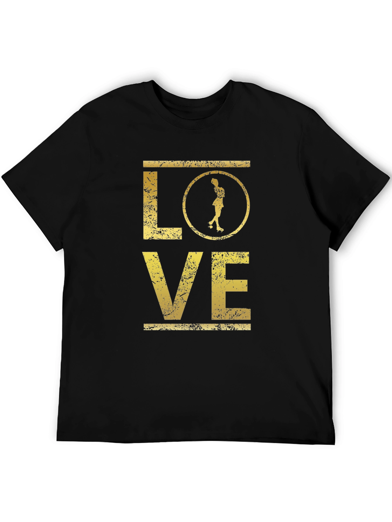 Love Roller Derby T-Shirt - Distressed Gold Print