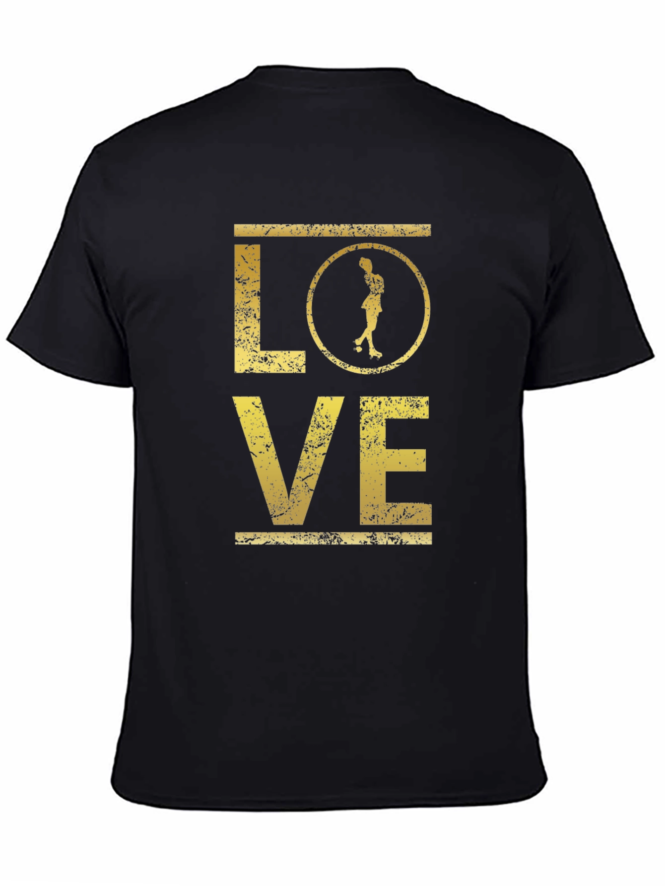 Love Roller Derby T-Shirt - Distressed Gold Print
