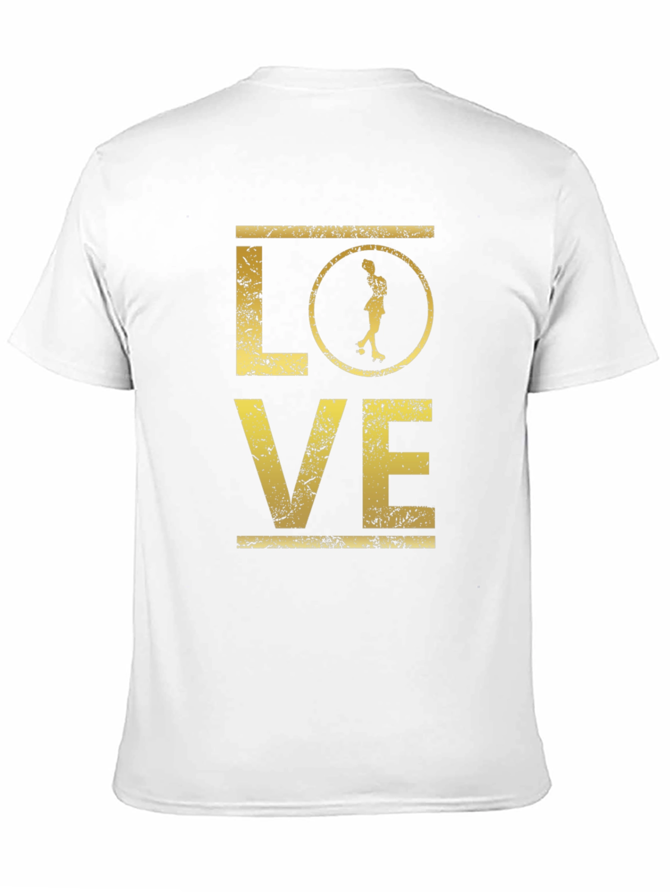 Love Roller Derby T-Shirt - Distressed Gold Print