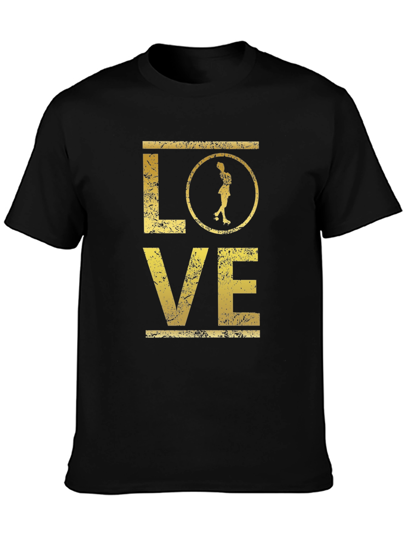 Love Roller Derby T-Shirt - Distressed Gold Print