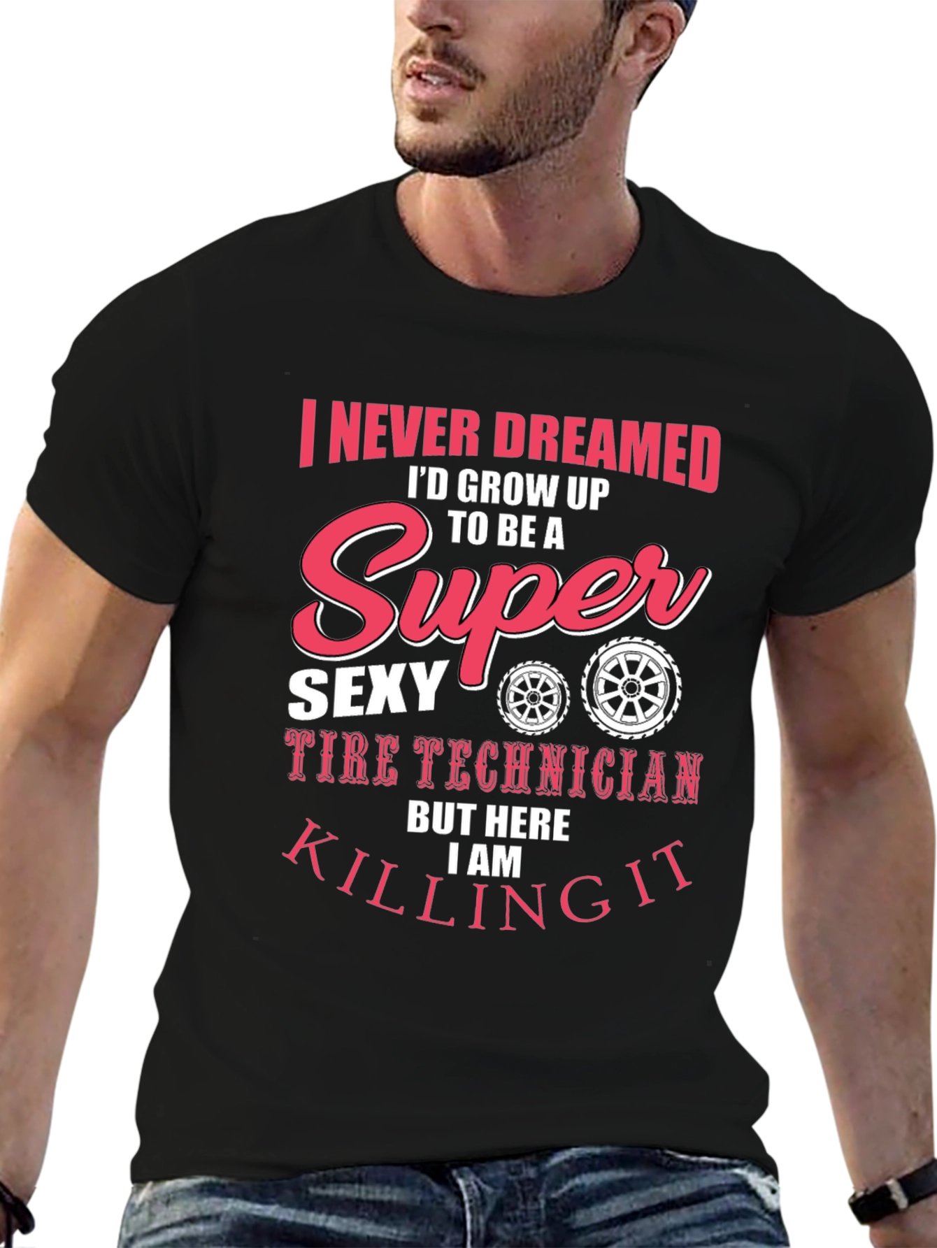 Super Sexy Tire Technician Graphic T-Shirt