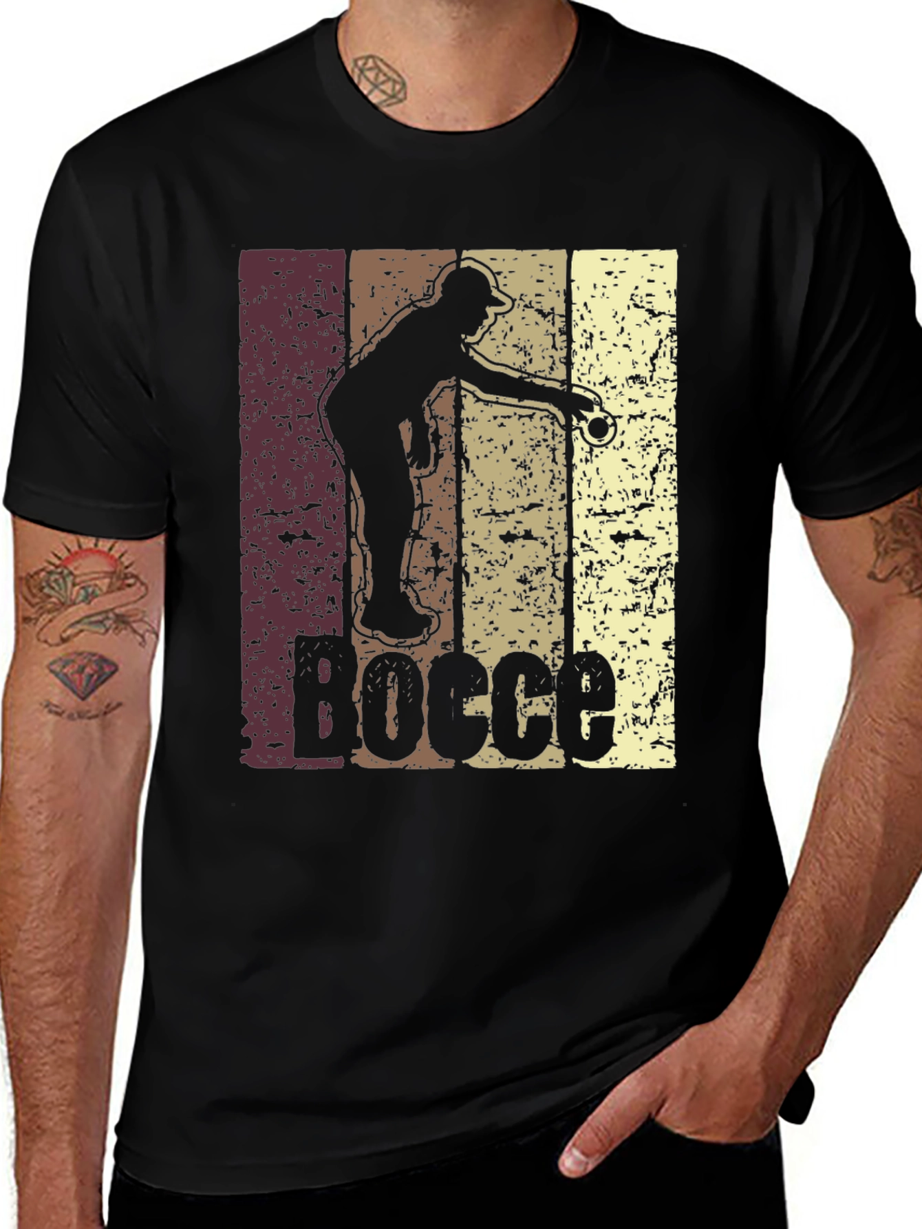 Retro Bocce Ball Player Graphic T-Shirt