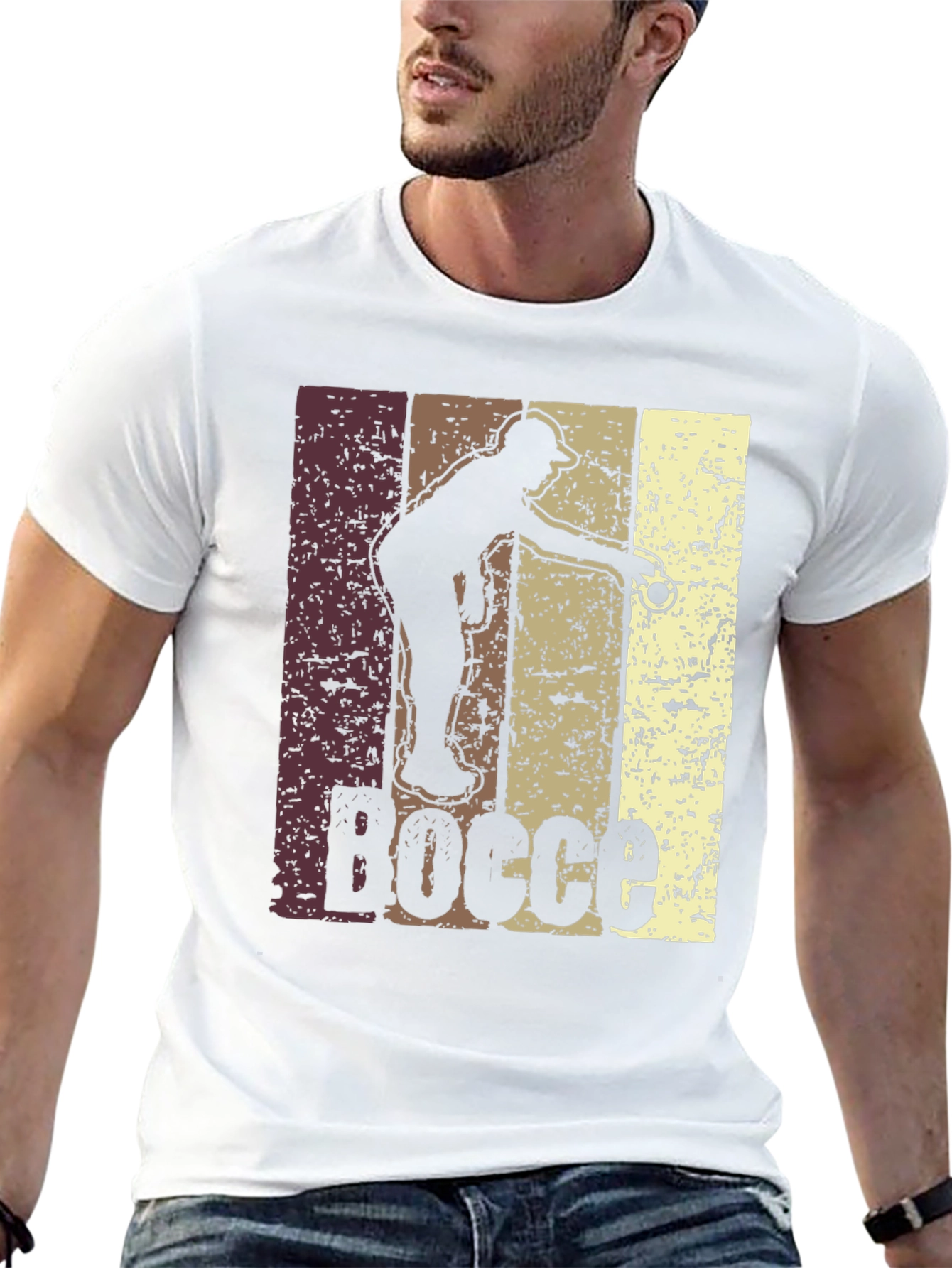 Retro Bocce Ball Player Graphic T-Shirt