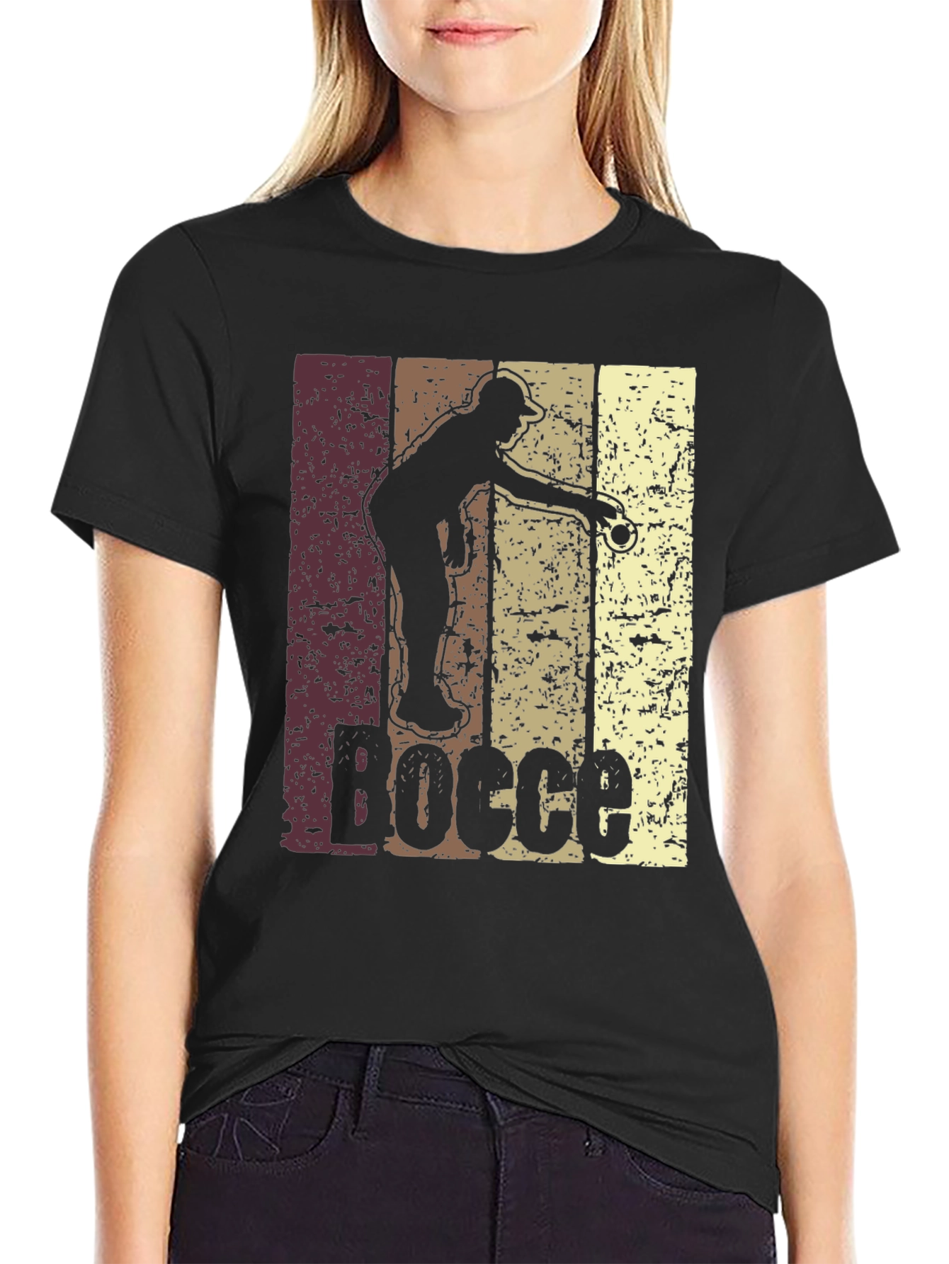 Retro Bocce Ball Player Graphic T-Shirt