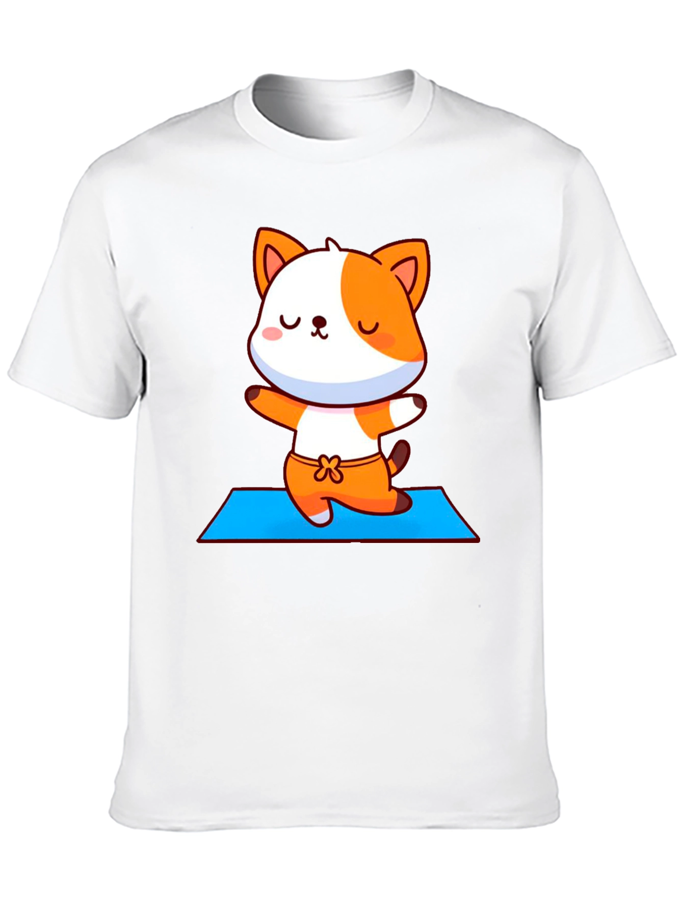 Cute Yoga Cat Unisex Black T-Shirt
