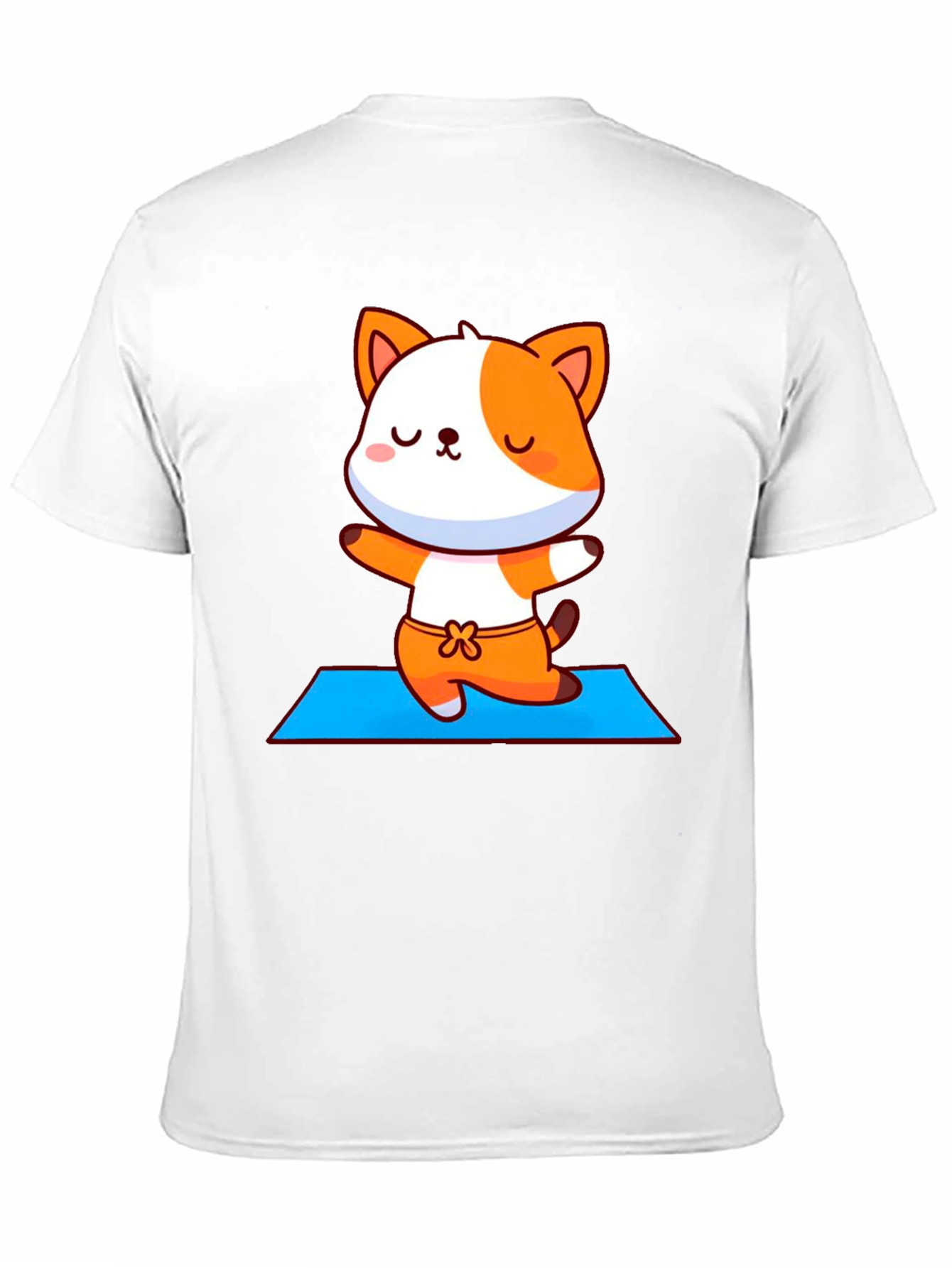 Cute Yoga Cat Unisex Black T-Shirt
