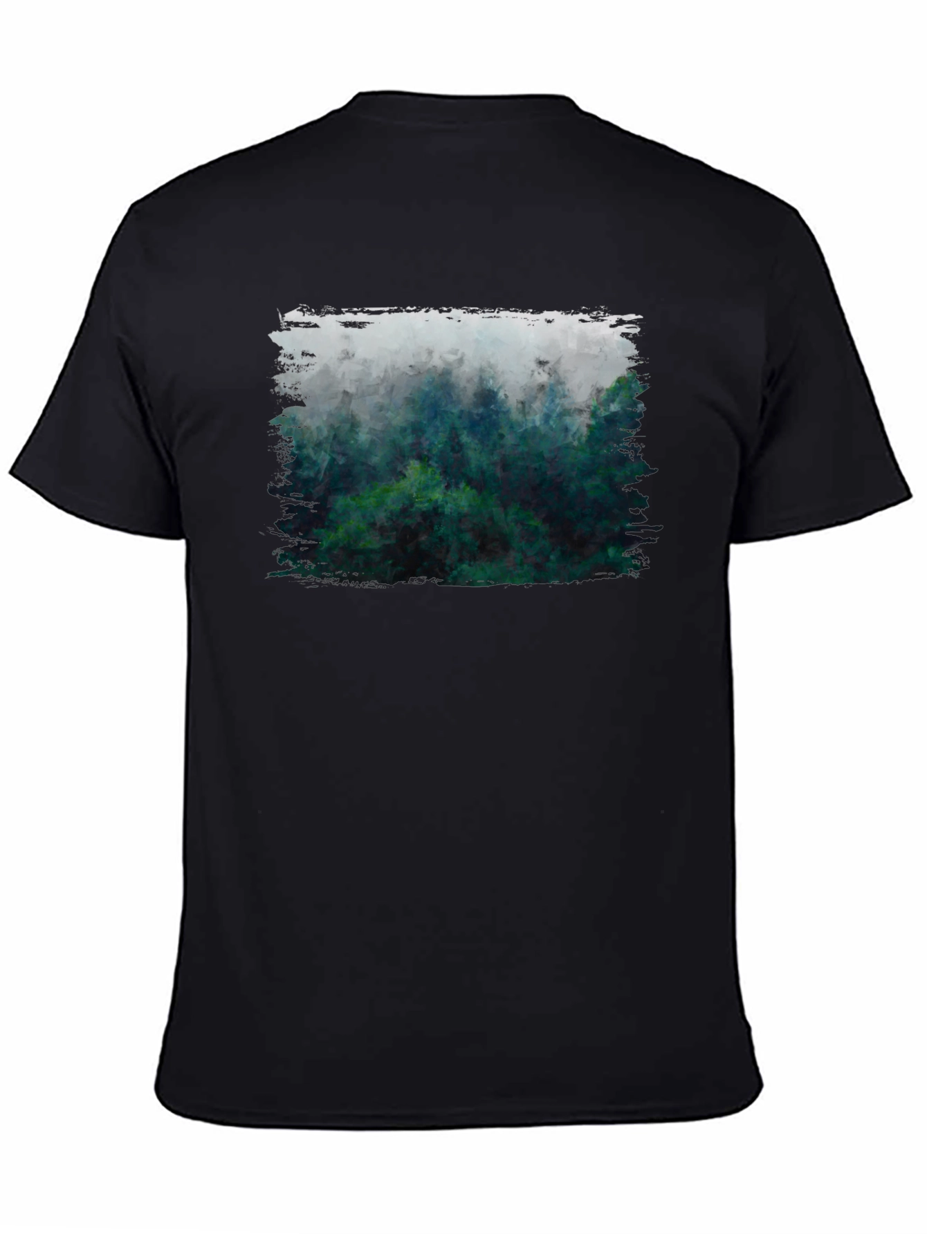 Misty Forest Graphic Tee - Black Cotton Blend