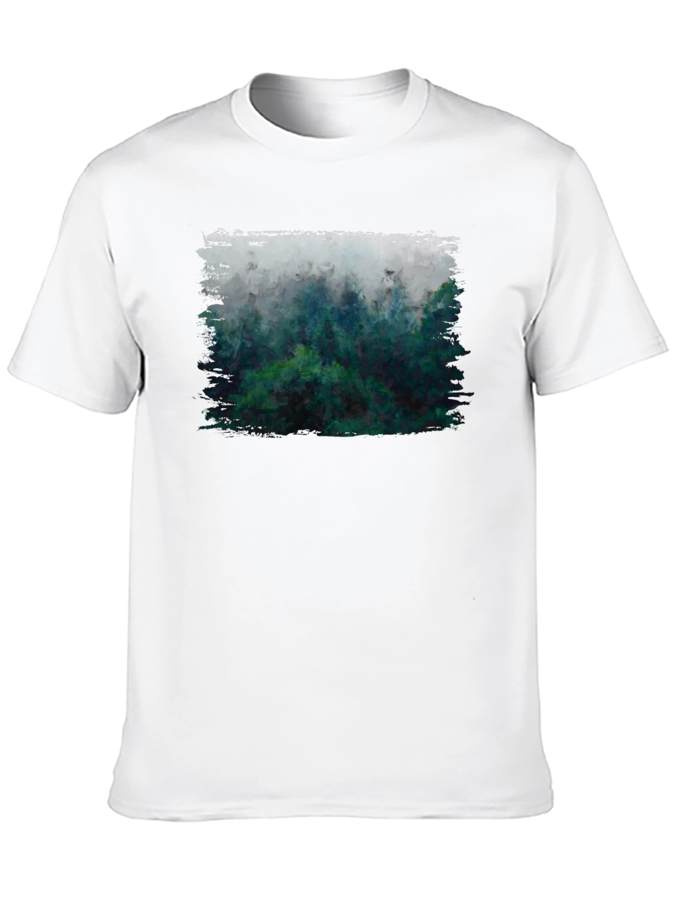 Misty Forest Graphic Tee - Black Cotton Blend