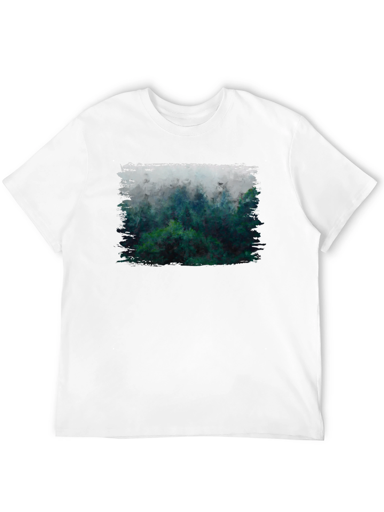 Misty Forest Graphic Tee - Black Cotton Blend