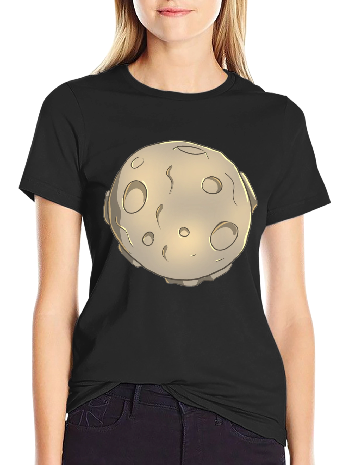 Moon Graphic Black T-Shirt - Unique Design