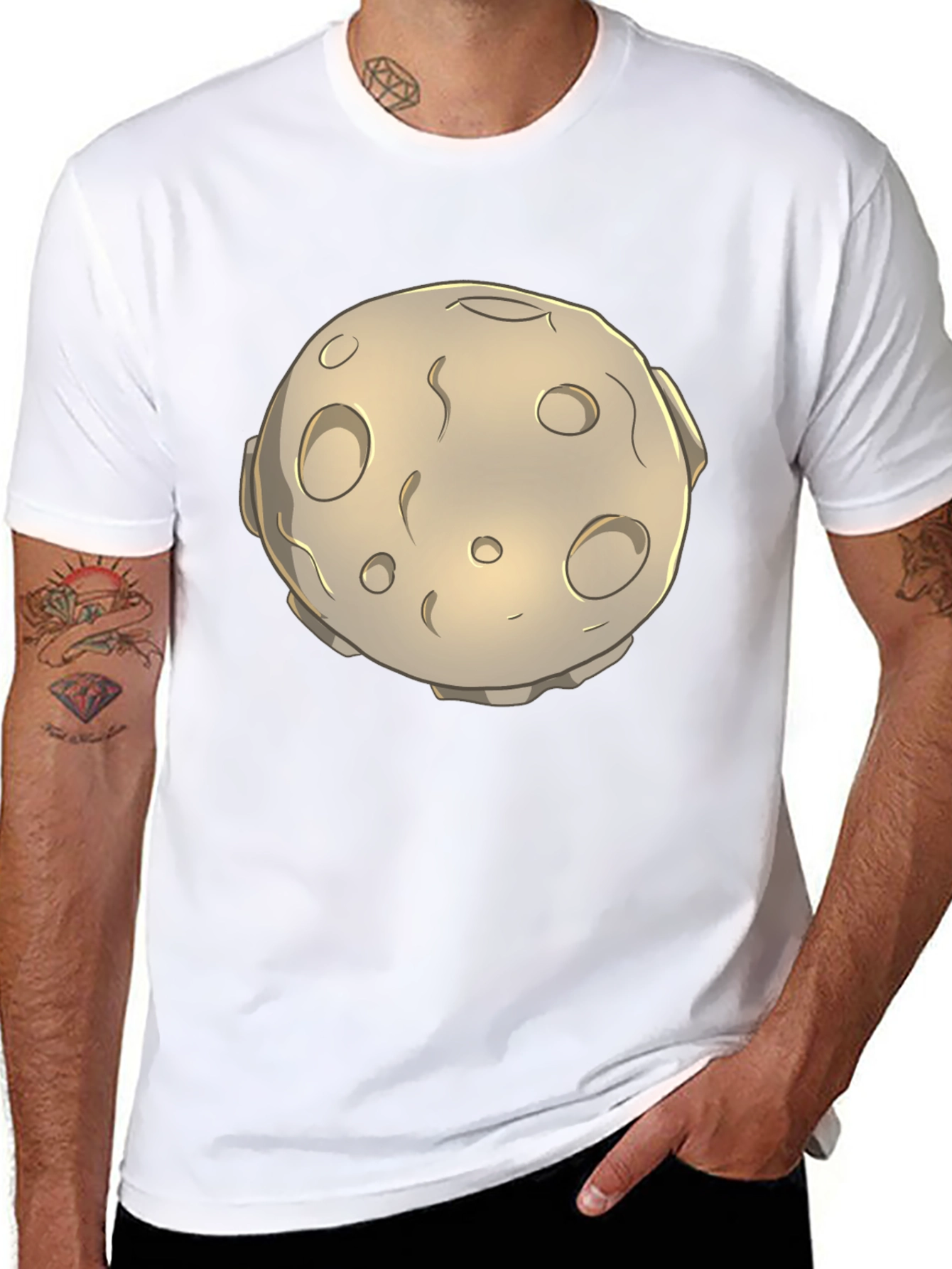 Moon Graphic Black T-Shirt - Unique Design