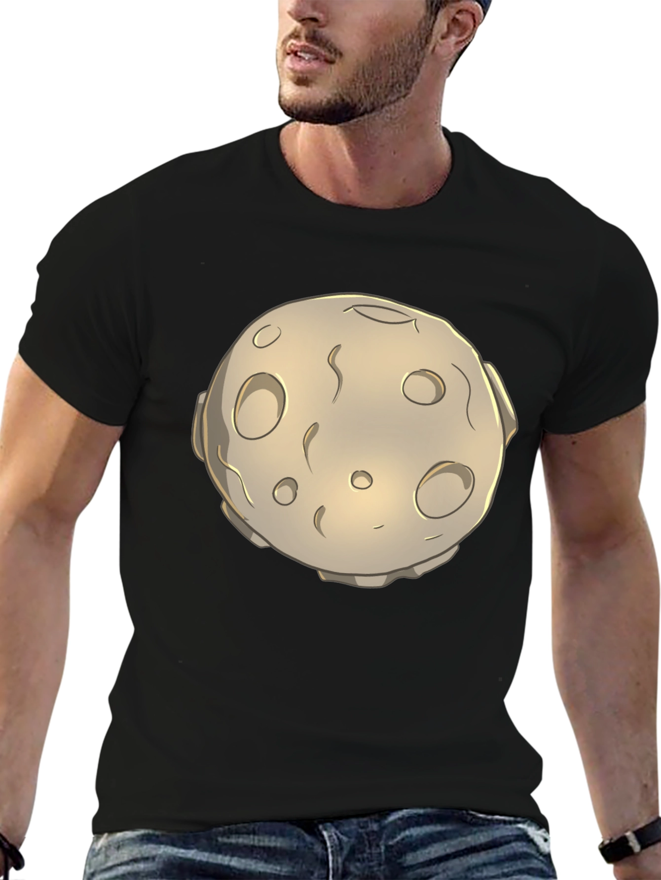 Moon Graphic Black T-Shirt - Unique Design