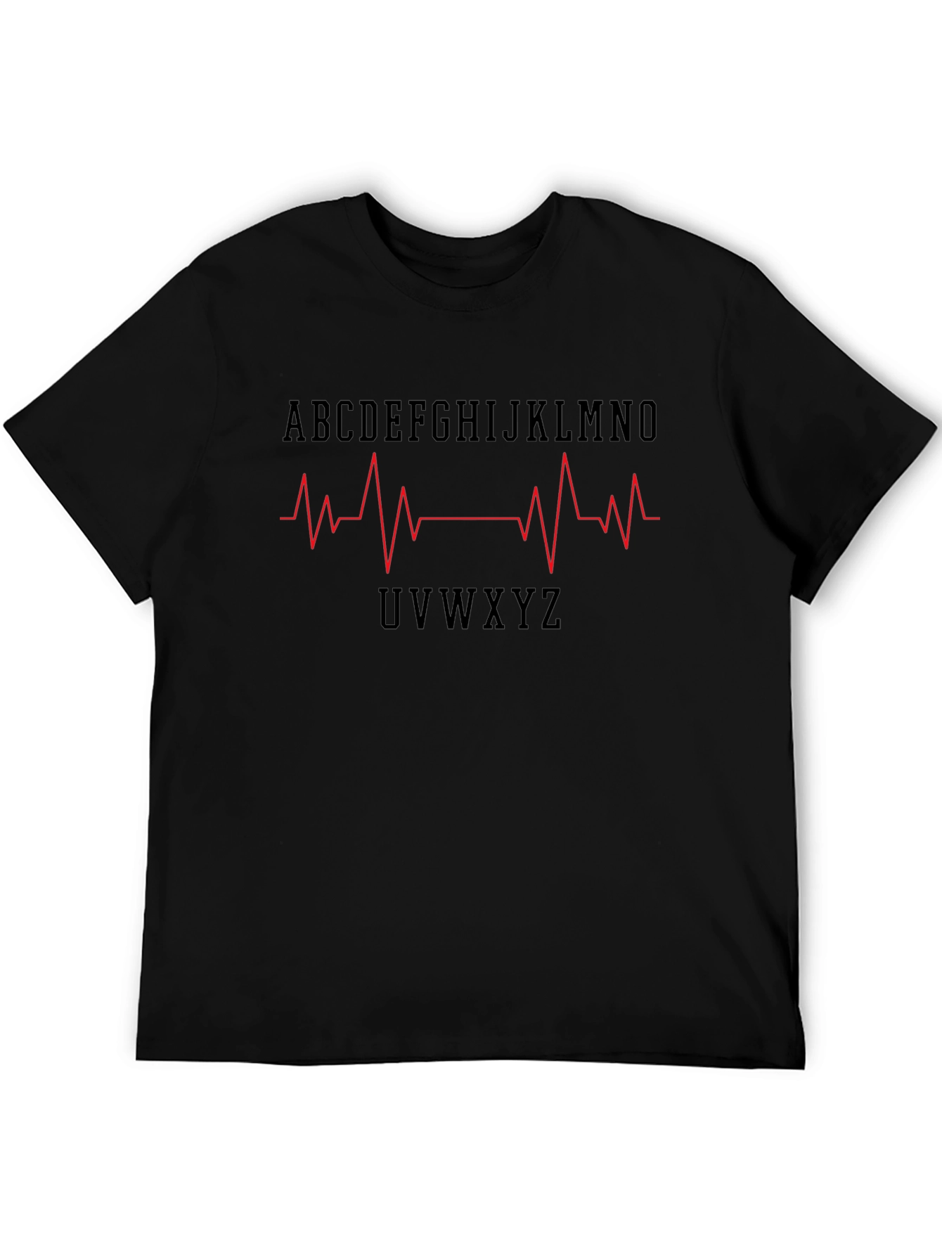 Alphabet Heartbeat Graphic Tee - Stylish Mens T-Shirt
