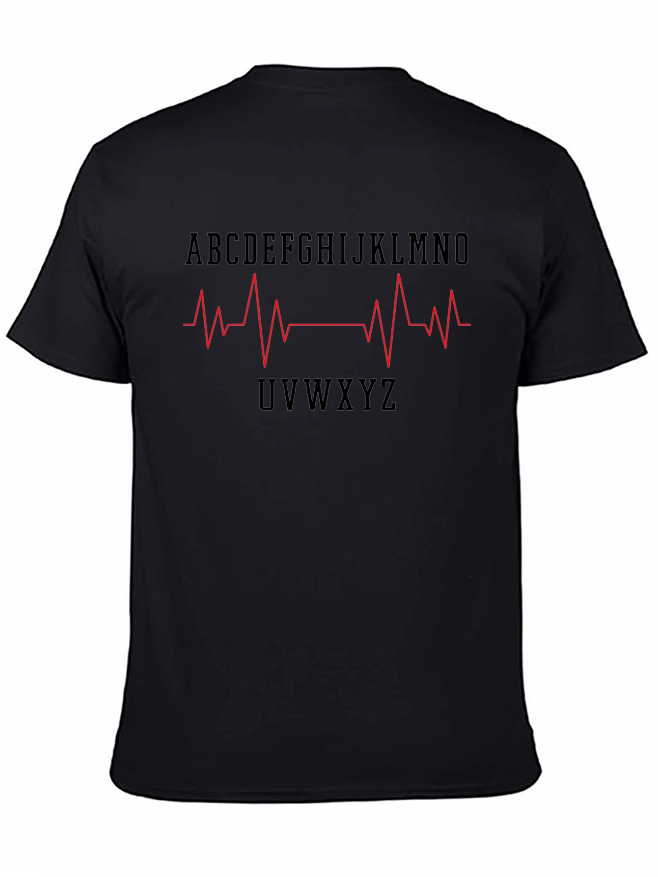 Alphabet Heartbeat Graphic Tee - Stylish Mens T-Shirt