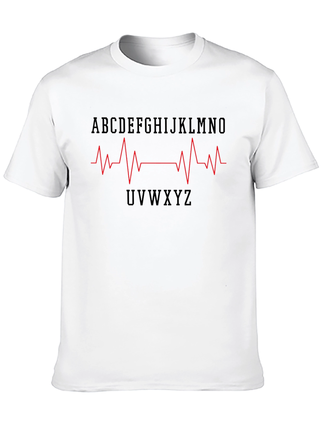 Alphabet Heartbeat Graphic Tee - Stylish Mens T-Shirt