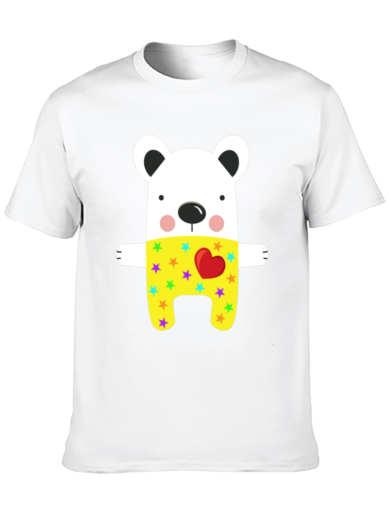 Cute Bear Graphic Black T-Shirt