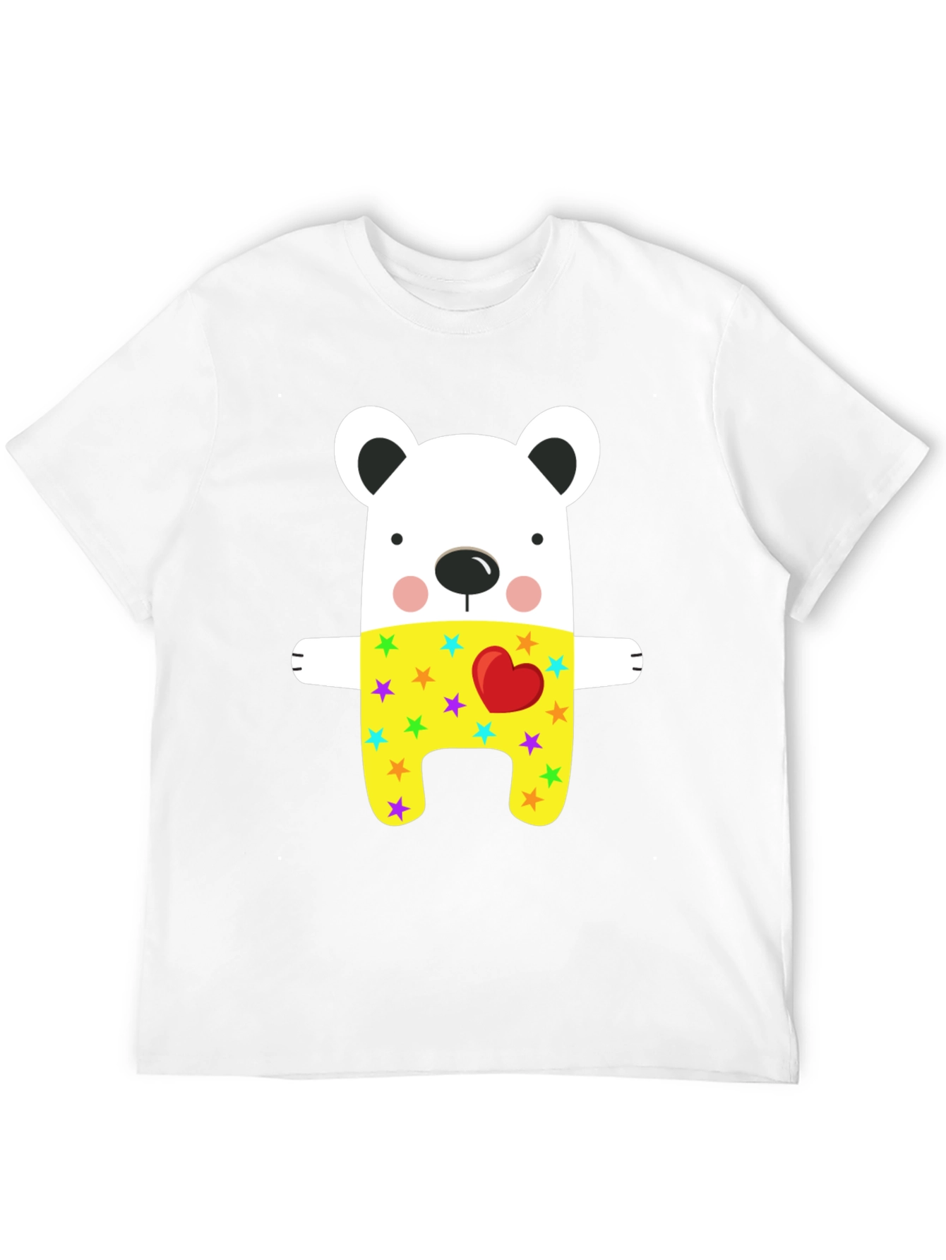 Cute Bear Graphic Black T-Shirt