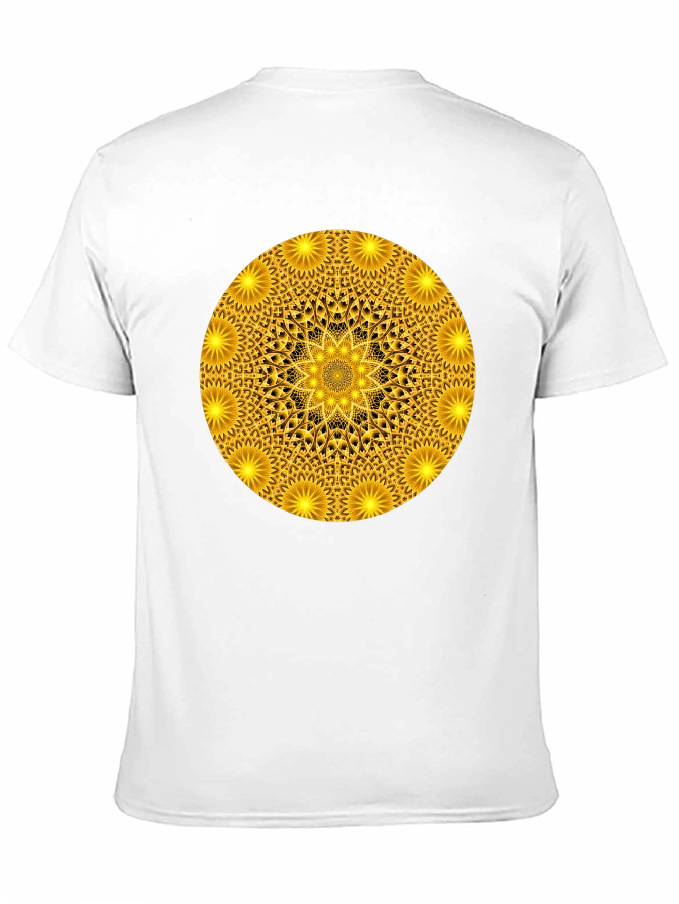 Golden Mandala Graphic T-Shirt - Black Crew Neck Tee