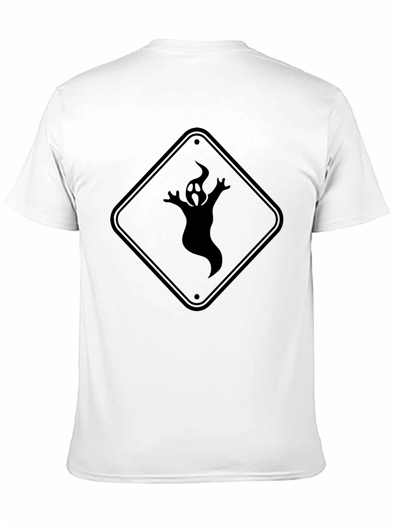 Ghost Crossing Graphic Tee - Black Cotton T-Shirt