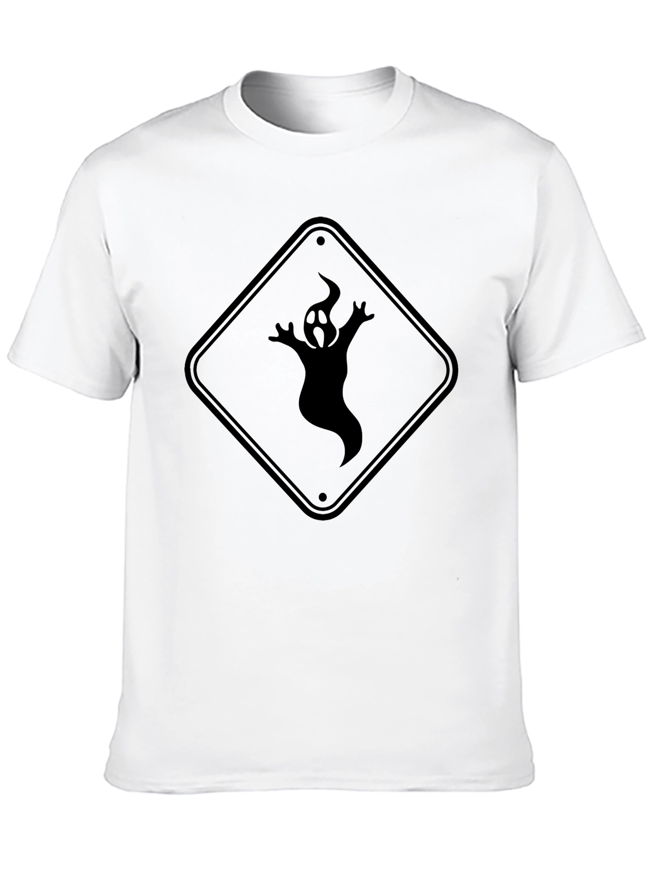 Ghost Crossing Graphic Tee - Black Cotton T-Shirt