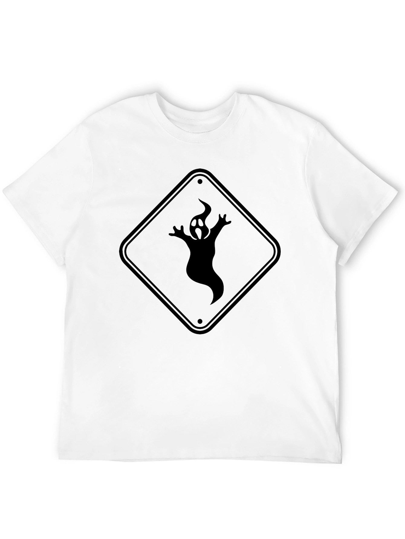 Ghost Crossing Graphic Tee - Black Cotton T-Shirt