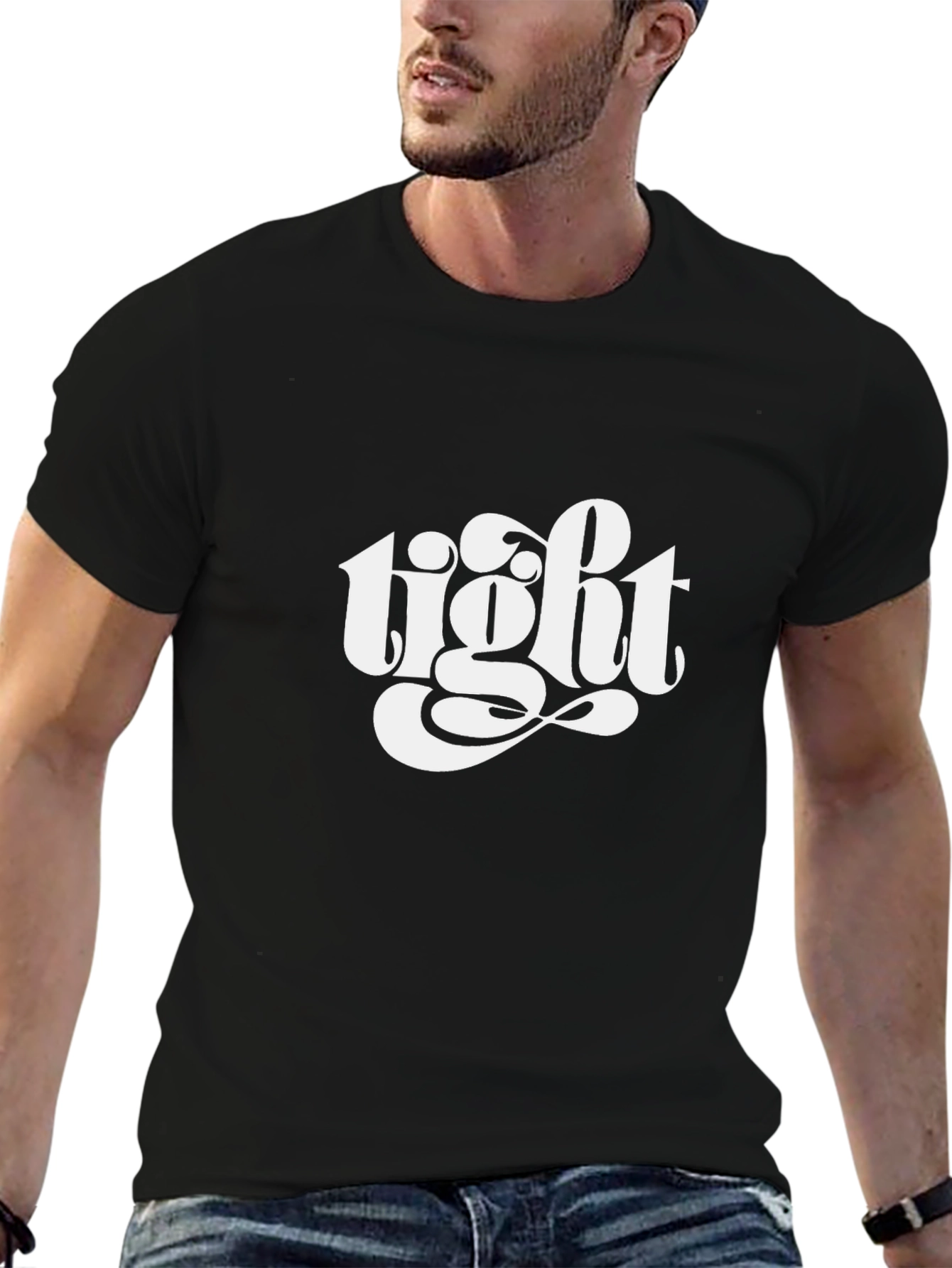 Tight Graphic Tee - Classic Black Cotton T-Shirt