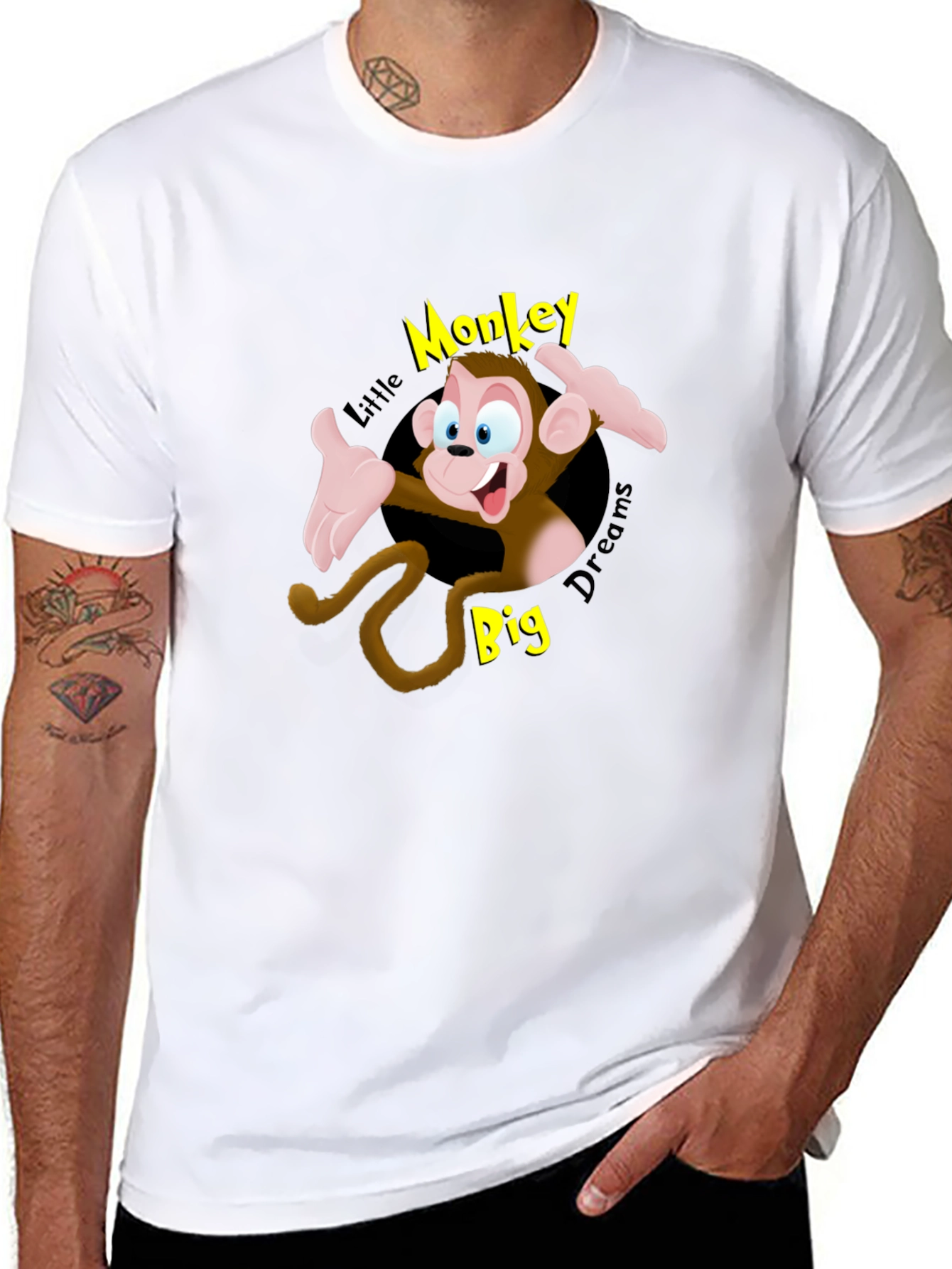 Cartoon Monkey Graphic T-Shirt