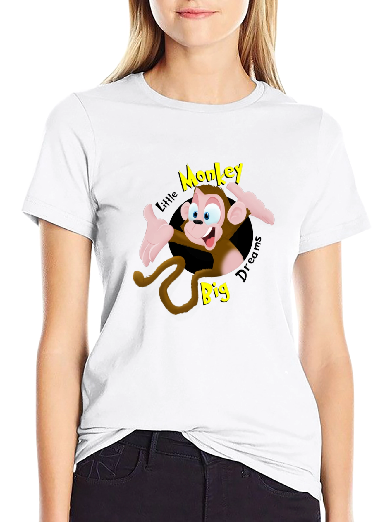 Cartoon Monkey Graphic T-Shirt