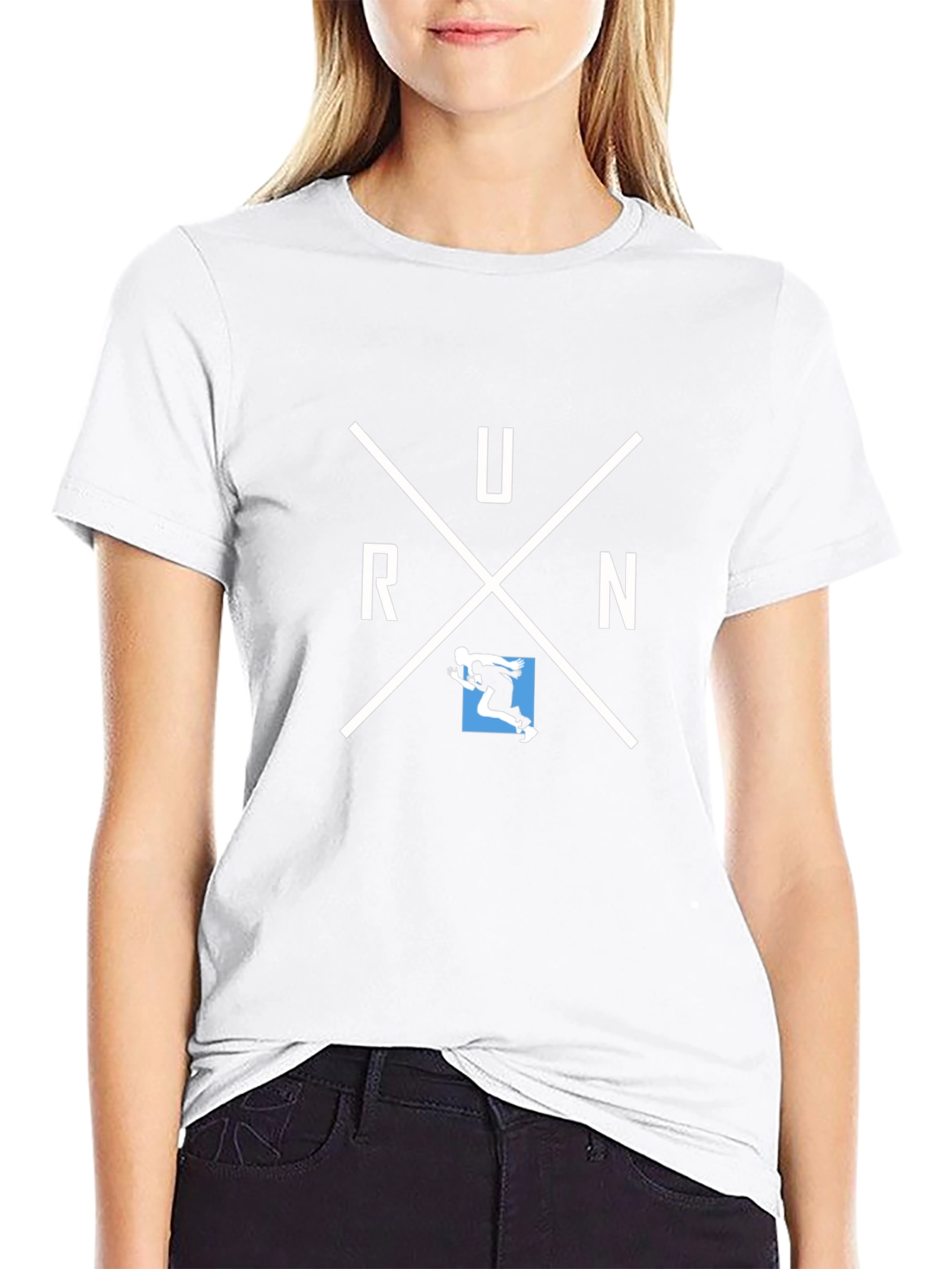 Run Graphic Black T-Shirt for Athletes