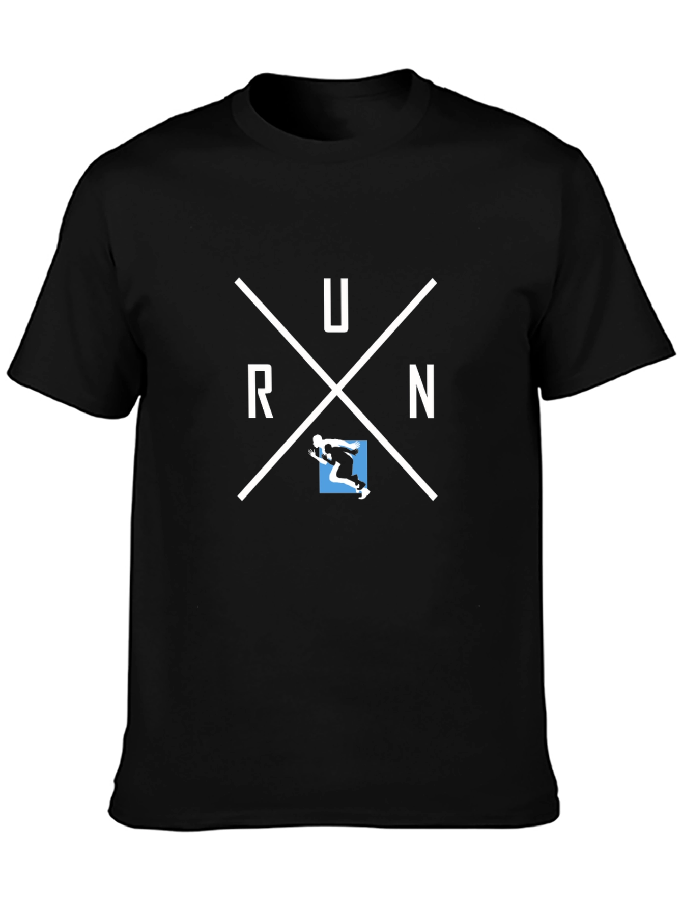 Run Graphic Black T-Shirt for Athletes