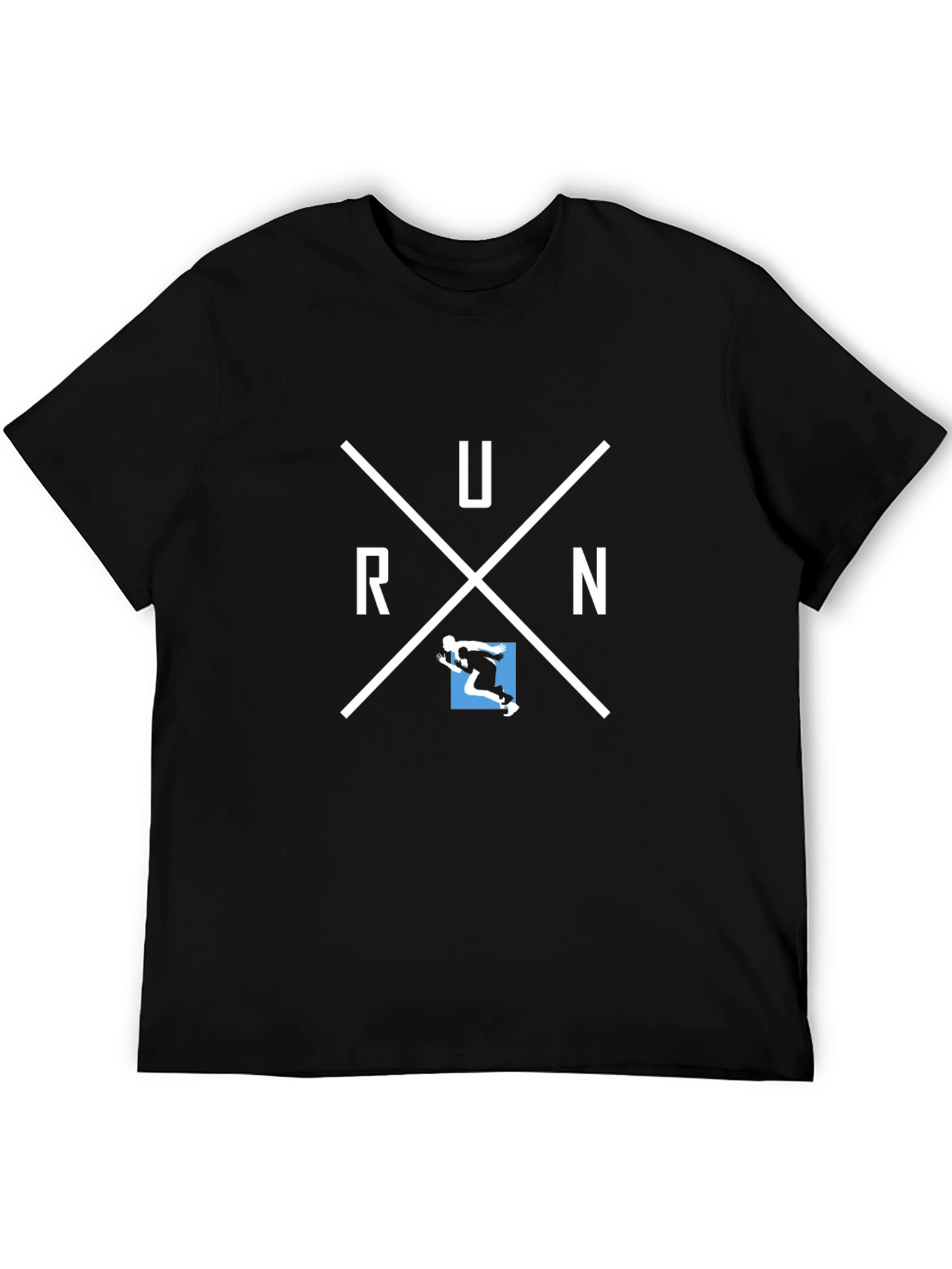 Run Graphic Black T-Shirt for Athletes