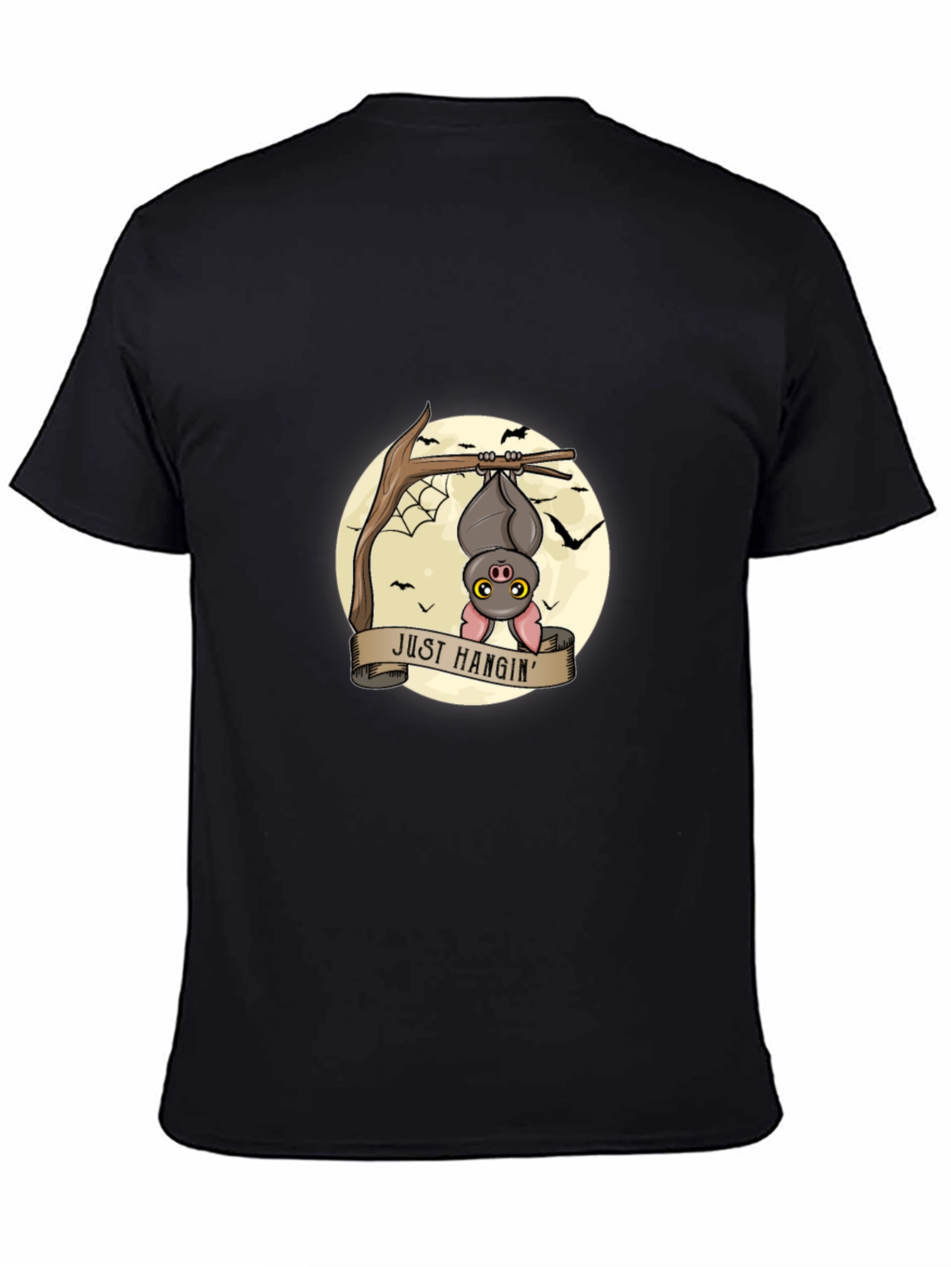 Just Hangin Bat Graphic T-Shirt - Black