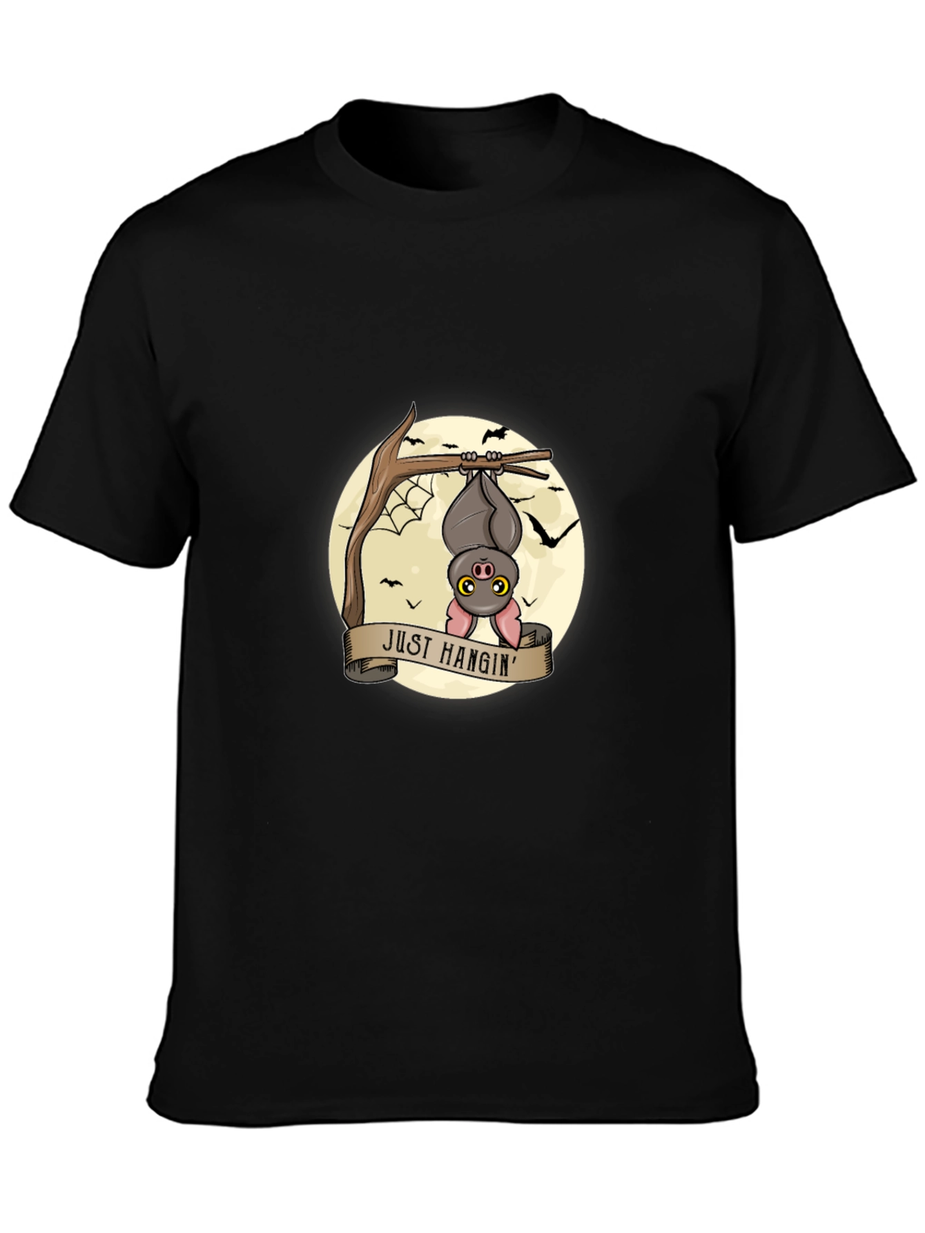 Just Hangin Bat Graphic T-Shirt - Black