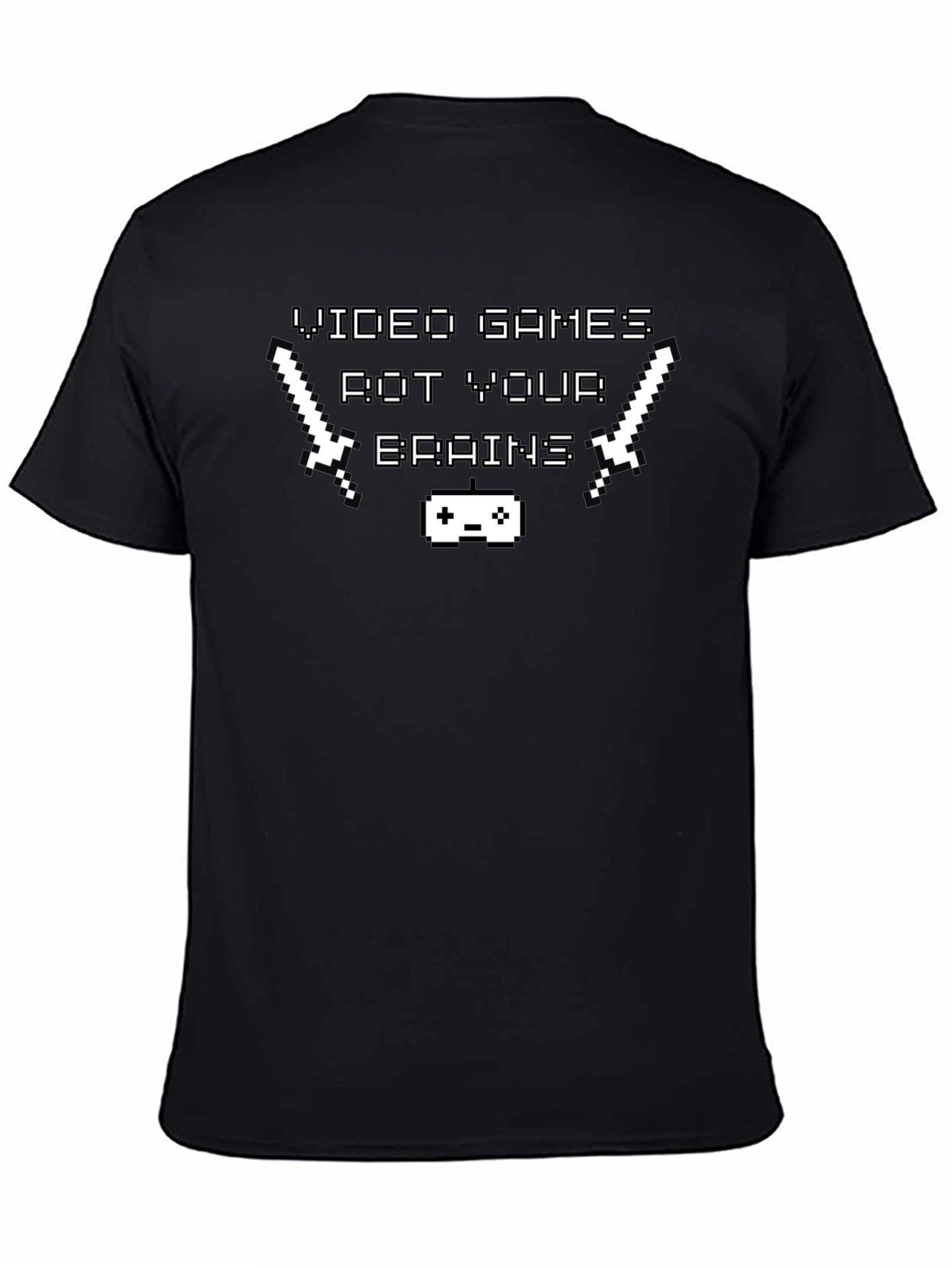Video Games Rot Your Brains Black T-Shirt