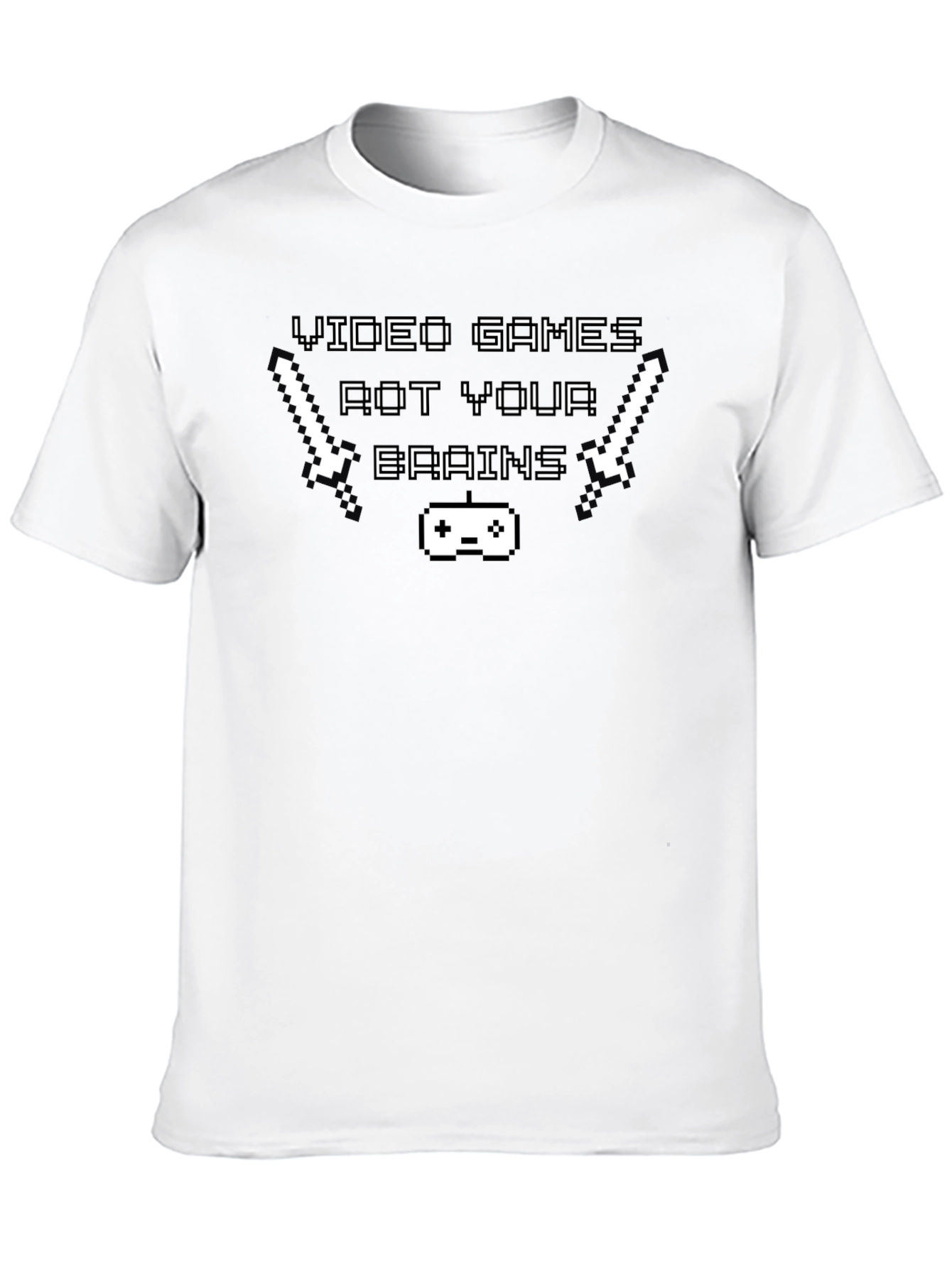 Video Games Rot Your Brains Black T-Shirt