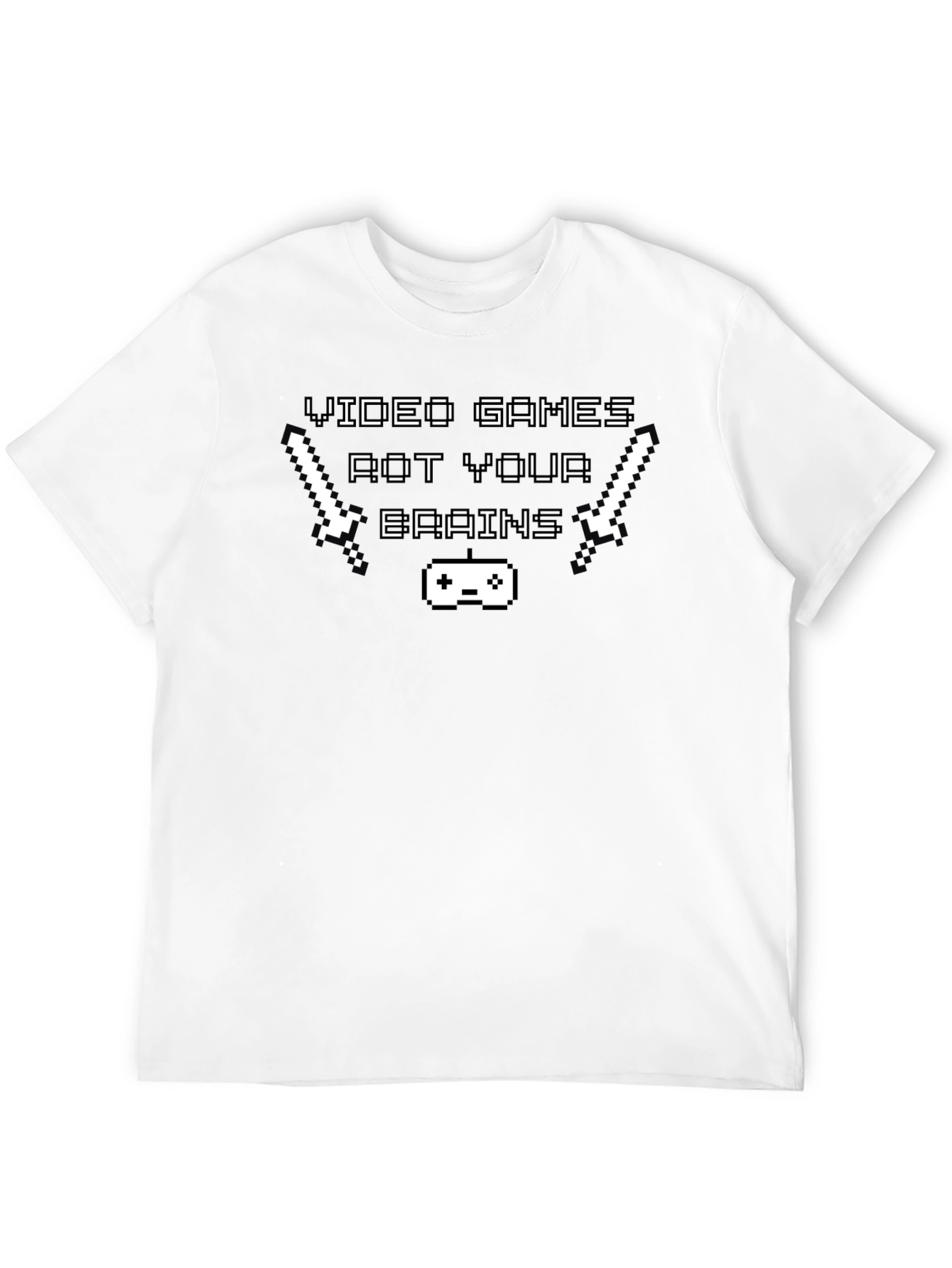 Video Games Rot Your Brains Black T-Shirt